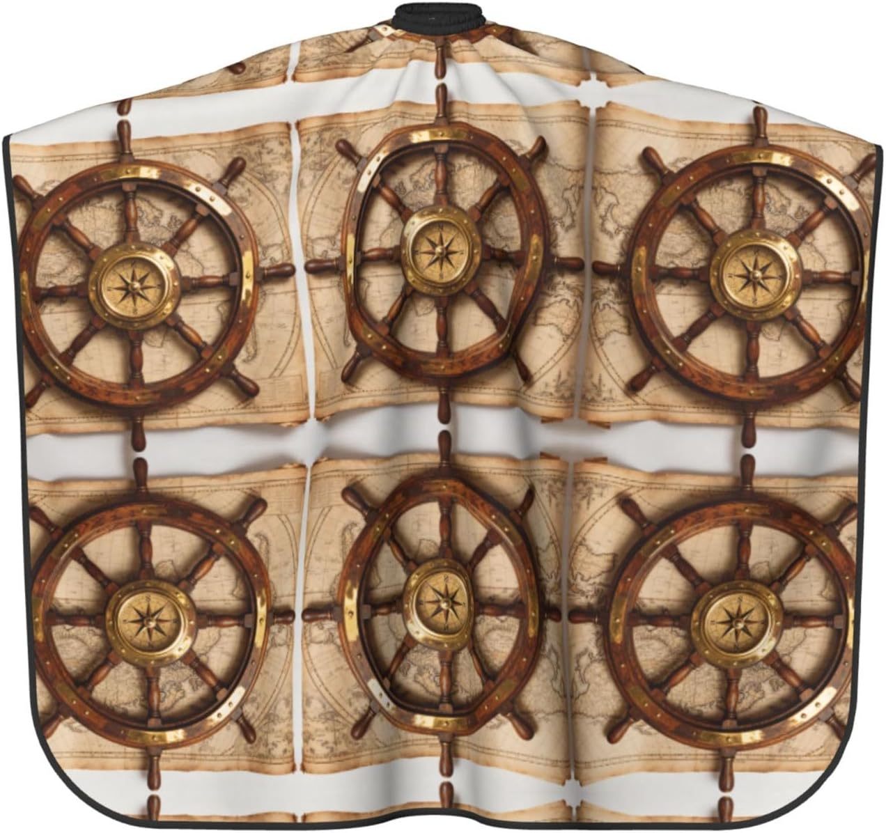 Ship Wheel Compass Hair Cutting Cape For Adults-Barber Cape For Men Women, Waterproof Salon Cape For Hairdressing, Anti Static Hairdressing Gown