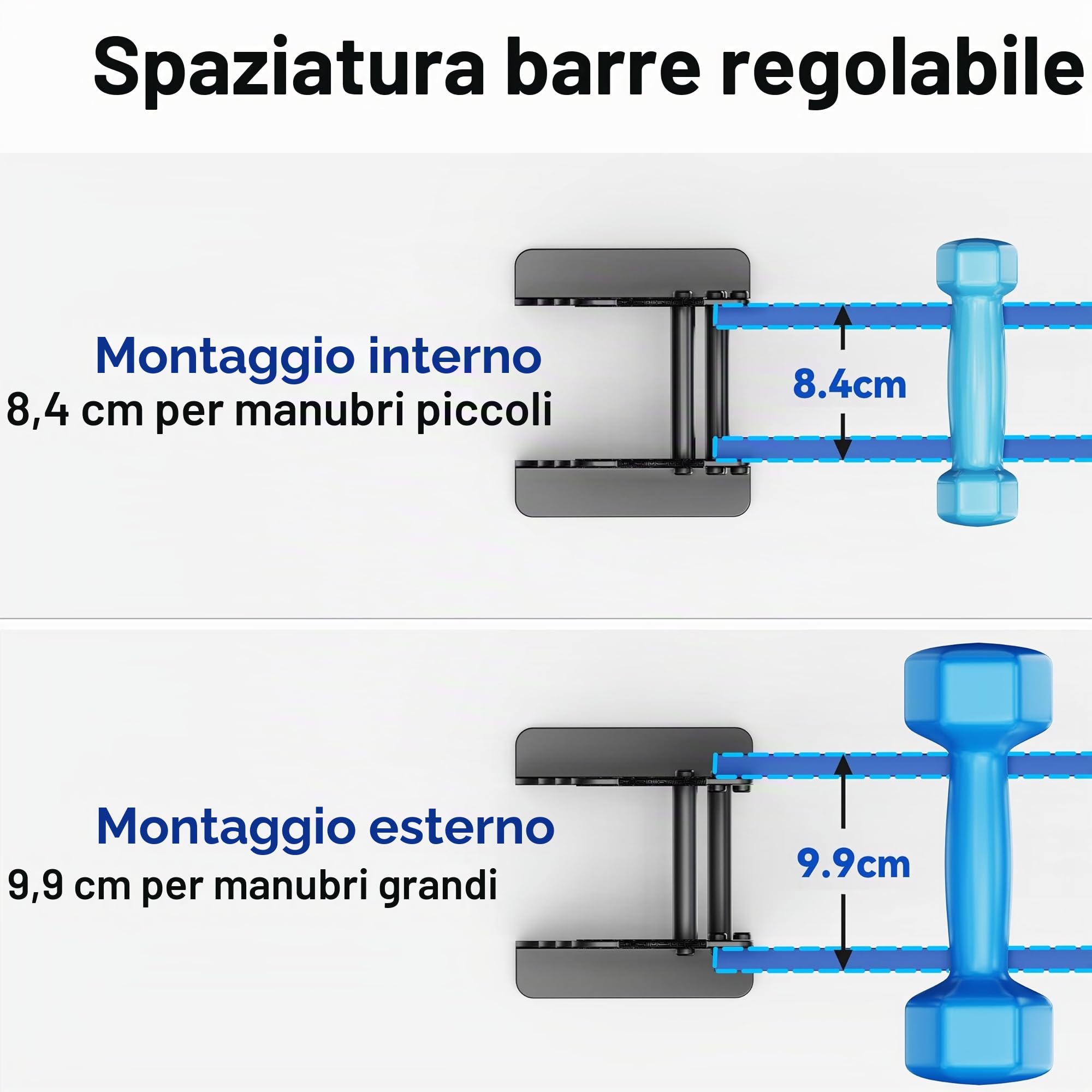 Supporto per manubri a 4 livelli per palestra domestica, compatto per manubri, pesi liberi, scaffale in acciaio resistente per manubri in neoprene e esagonali (gommini non inclusi)