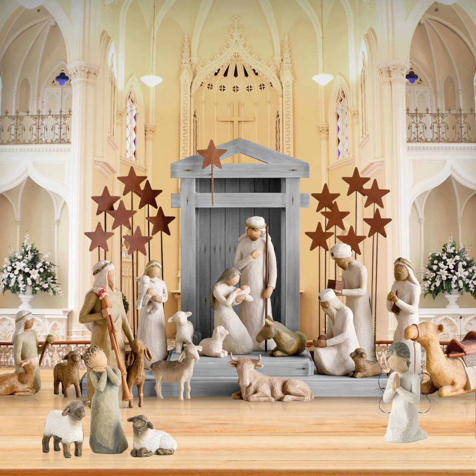 Precios Glitzhome Juego De 12 Figuras De Belén De Resina Azul De Lujo,  Adornos De Navidad, Escenas De Mesa, Juego De Figuras Coleccionables,  Estatua De Encimera, Miniaturas, Accesorios De Manualidades Figuras De, image size:1600x1600