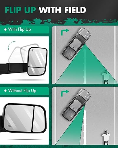 Miniatura 4 de SCITOO Espejos de remolque aptos para Dodge para Ram Accesorios Exteriores espejos compatibles con Ram 2009-2016 para Ram 1500 2500 3500 con sensor
