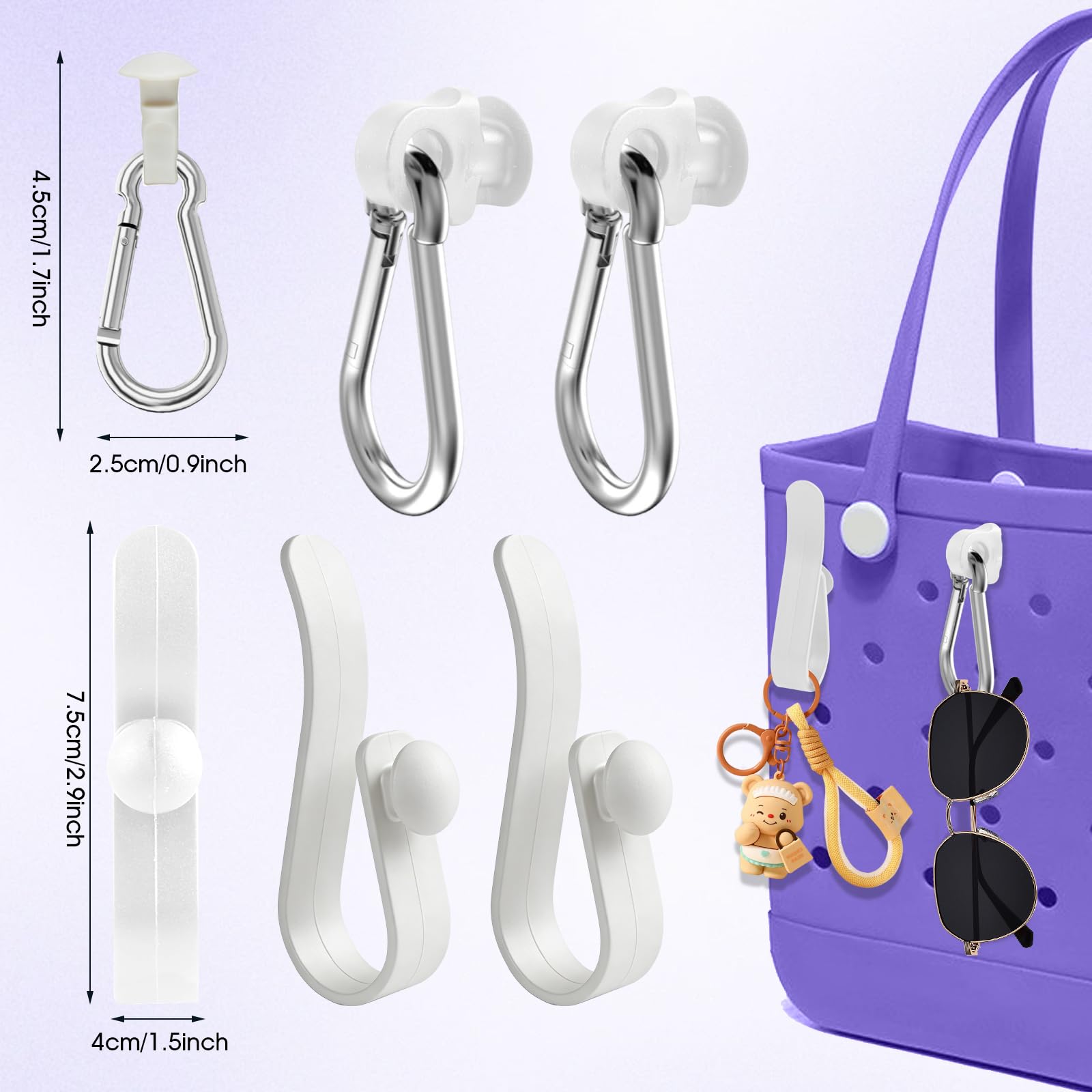 Beach Bag Accessories Set with Clear Insert, Phone Holder and Organizers