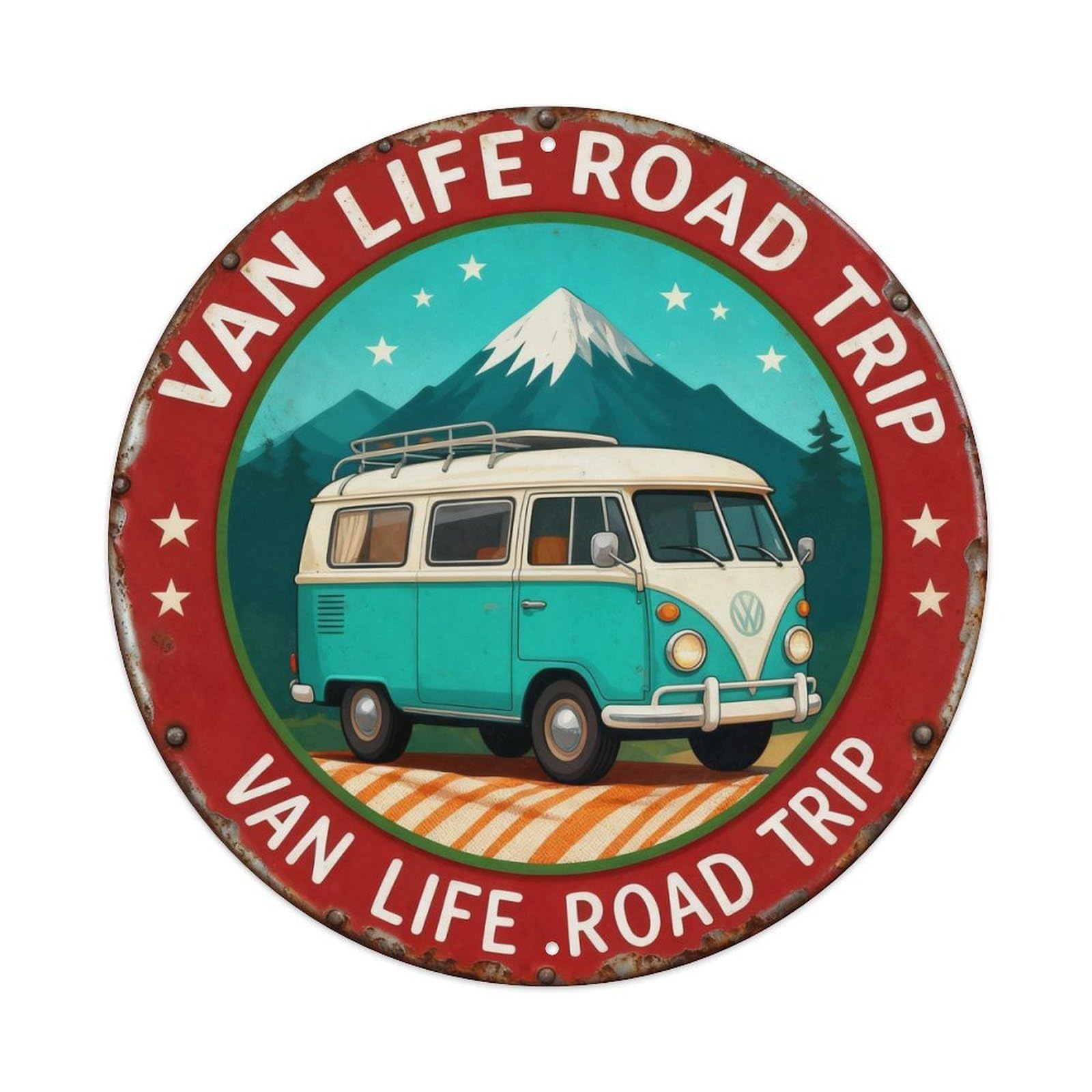 Van Life Road Trip Metal Tin Sign Plaque