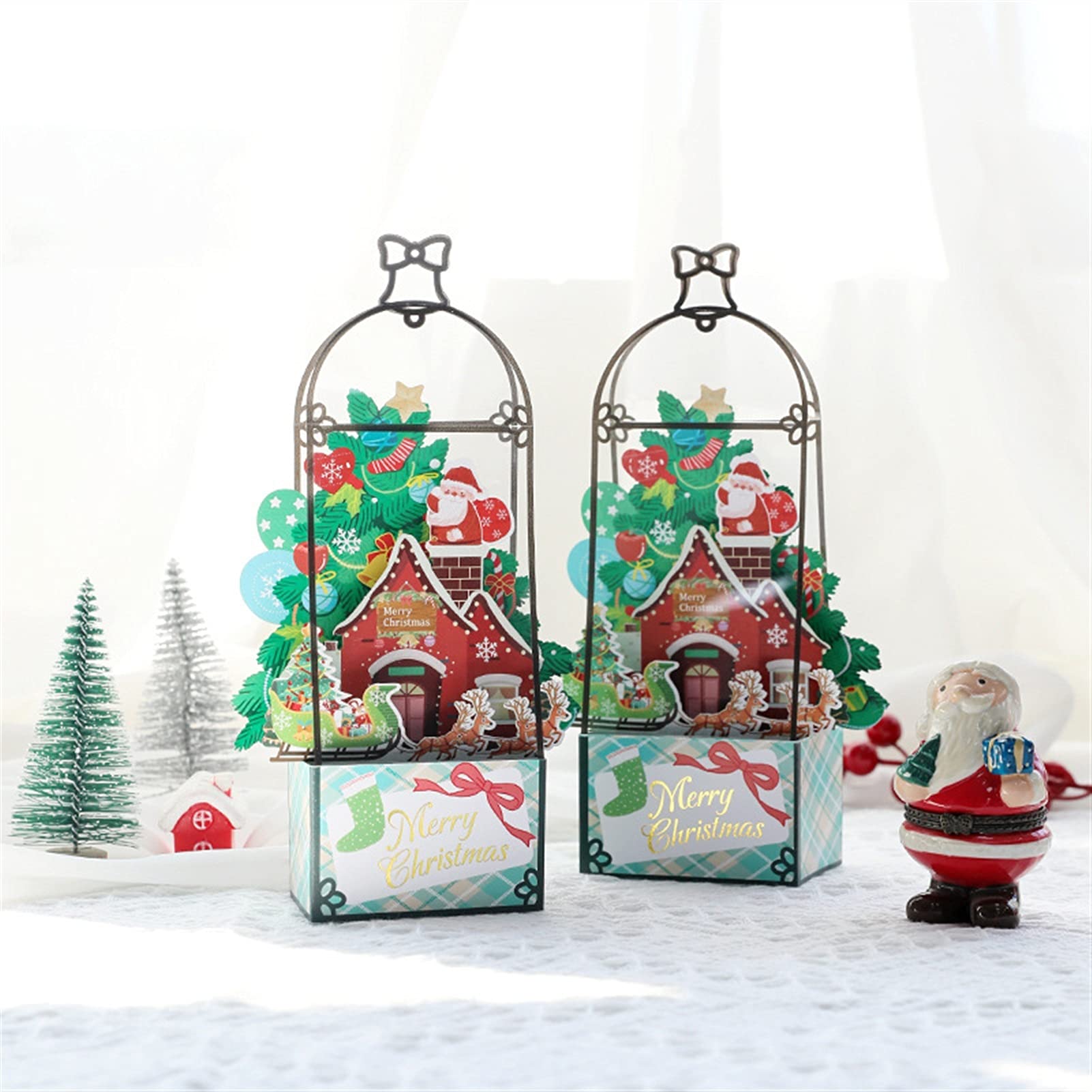 Grußkarte Festival Segen Grußkarte 3D Handgemachte Weihnachtsmann Santa Claus Garten PVC. Papiereinladung Grußkarten Display Frohe Weihnachten Kinder Neues Jahr Home Party Geschenk Geburtstagskarte