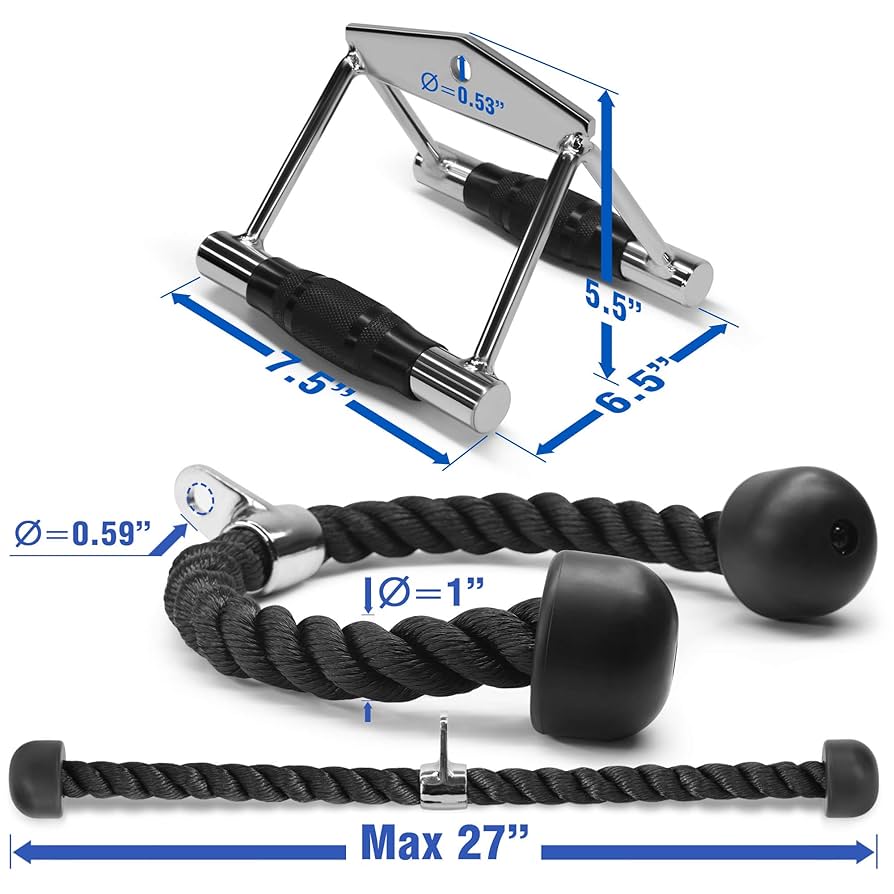 Lat Pulldown Attachments Combo LAT Pulldown Attachment With Multi-Option: V-Handle Tricep Bar