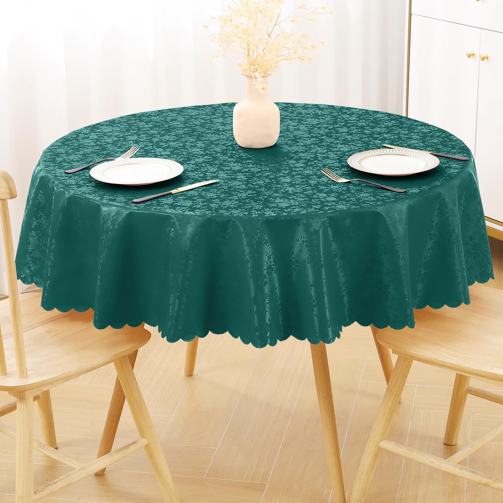 Smiry Round Waterproof Heavy Duty Vinyl Tablecloths, 60 x 60 Inch