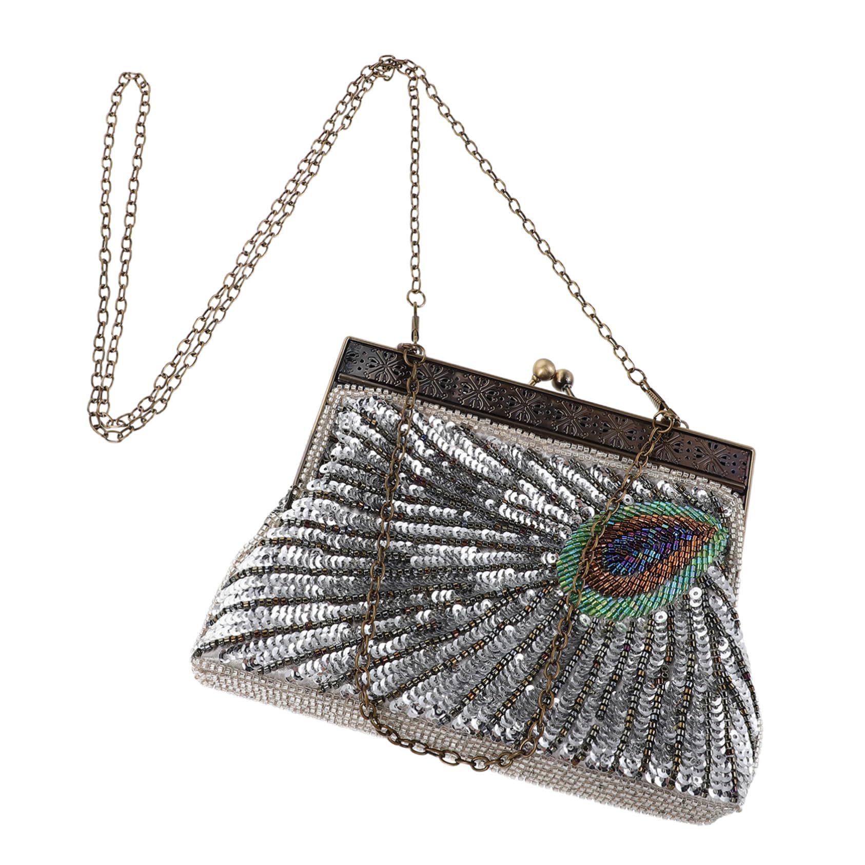 Gatuida Pfauen-clutch Im Flapper-stil Pailletten-pfauen-taschen Perlen-clutch Mit Pfauenmotiv Vintage-handtaschen Für Damen Pailletten-clutches Für Damen Abend-hochzeitstasche Abendhandtas
