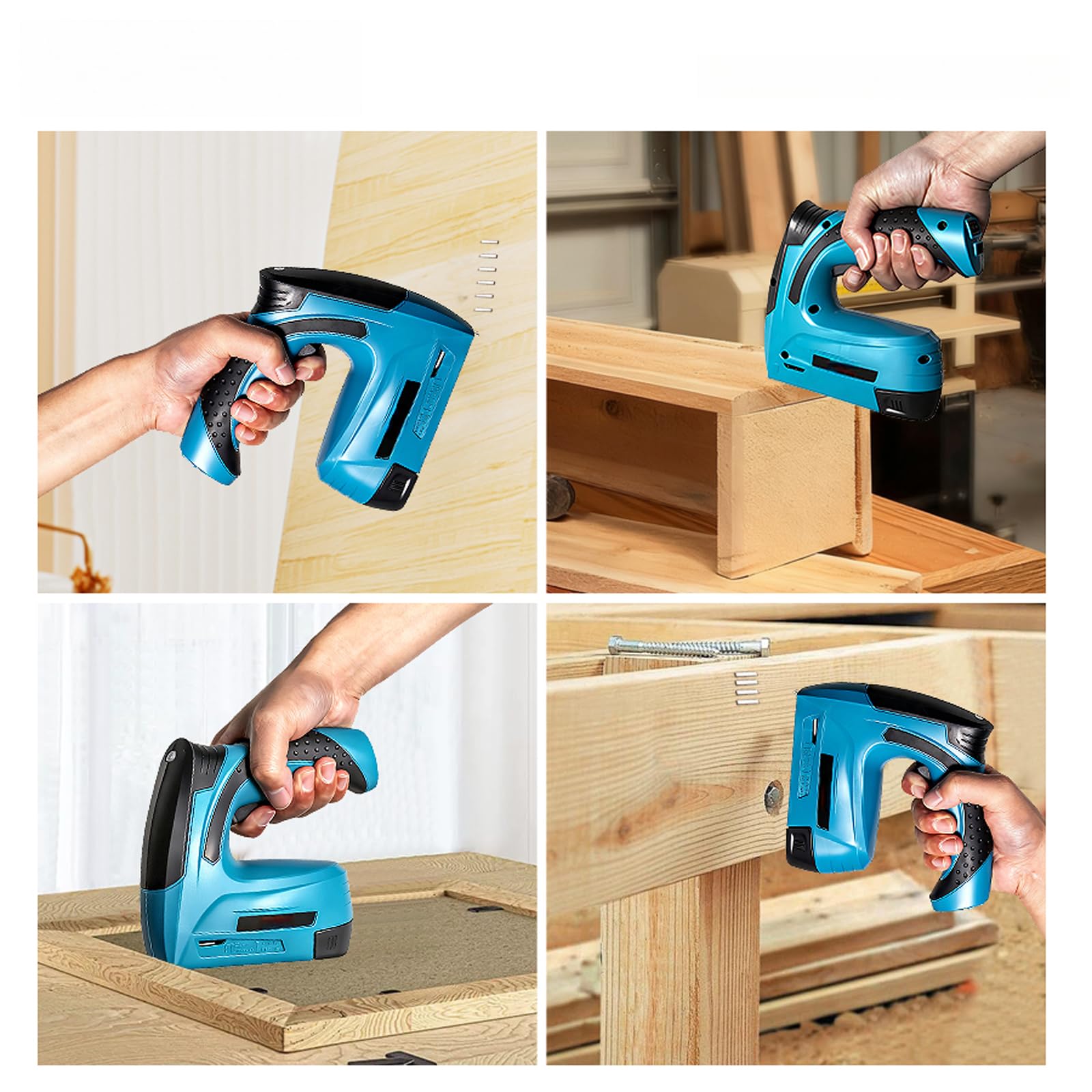 Chiodatrice elettrica senza fili 2 in 1 USB-C Li-Ion Brad Nailer con luce ergonomica include 2000 graffette chiodi per fai da te tappezzeria lavorazione del legno riparazione di mobili