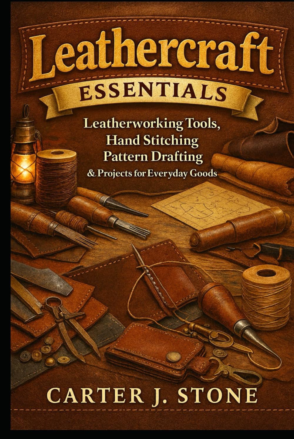 Leathercraft Essentials: Leatherworking Tools, Hand Stitching, Pattern Drafting & Projects for Everyday Goods