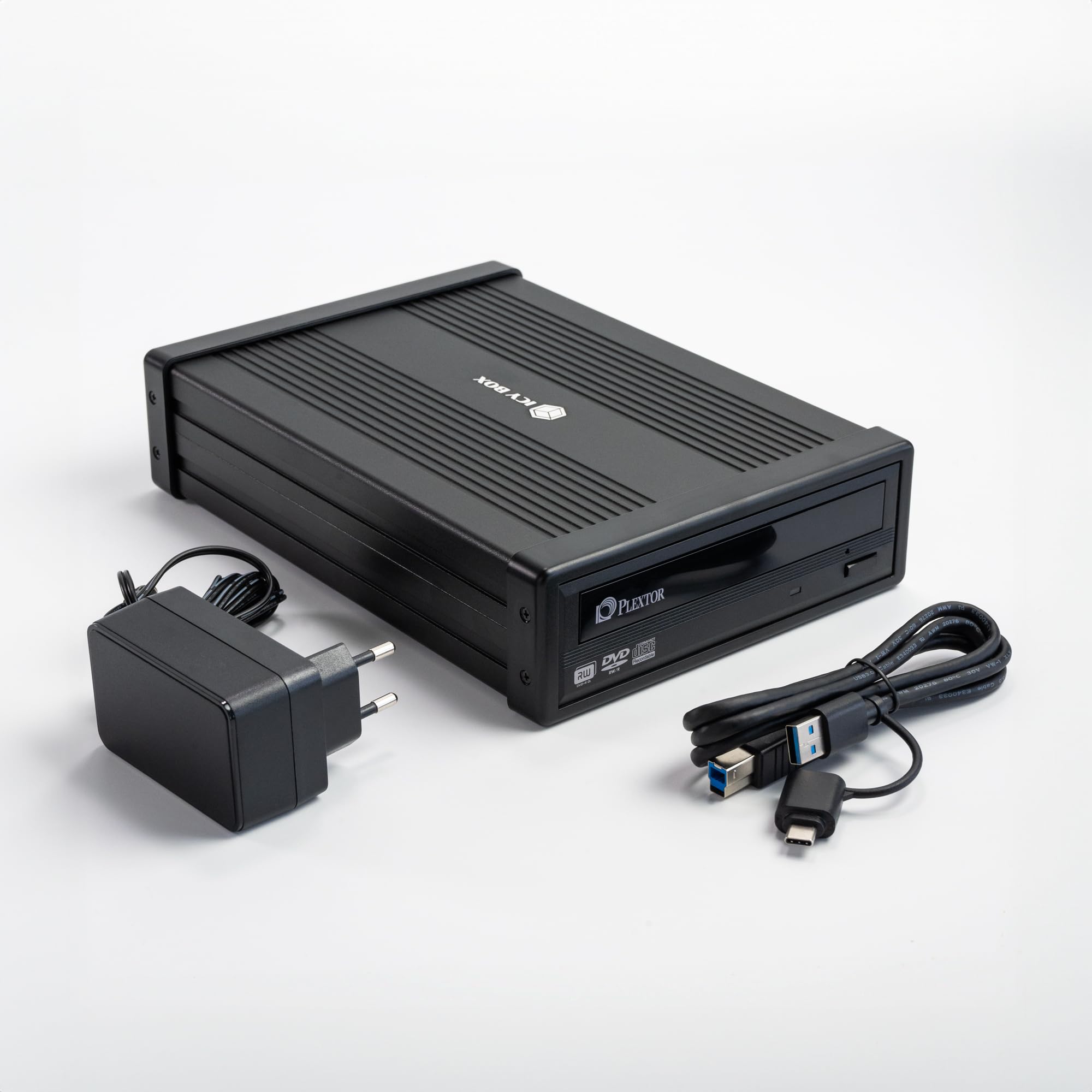 Plextor PX-891SAF - Registratore esterno DVD/RW, 24x, SATA, Dual Layer in alluminio, USB 3.2, silenzioso, cavo USB A/C, alimentatore incluso, colore: Nero
