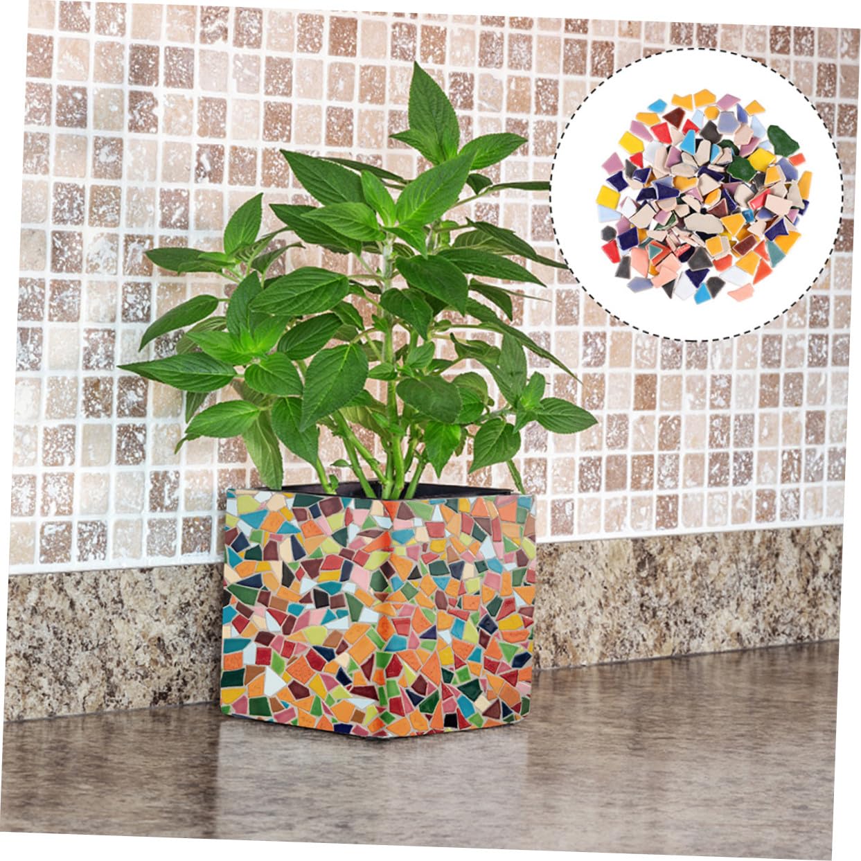 Alipis 1sacchetto Tessere Mosaico in Pietra Irregolare Pezzi Di Mosaico Fai Da Te in Ceramica Accessori Per Artigianato Artistico Colori Vivaci Design Naturale e Moderno
