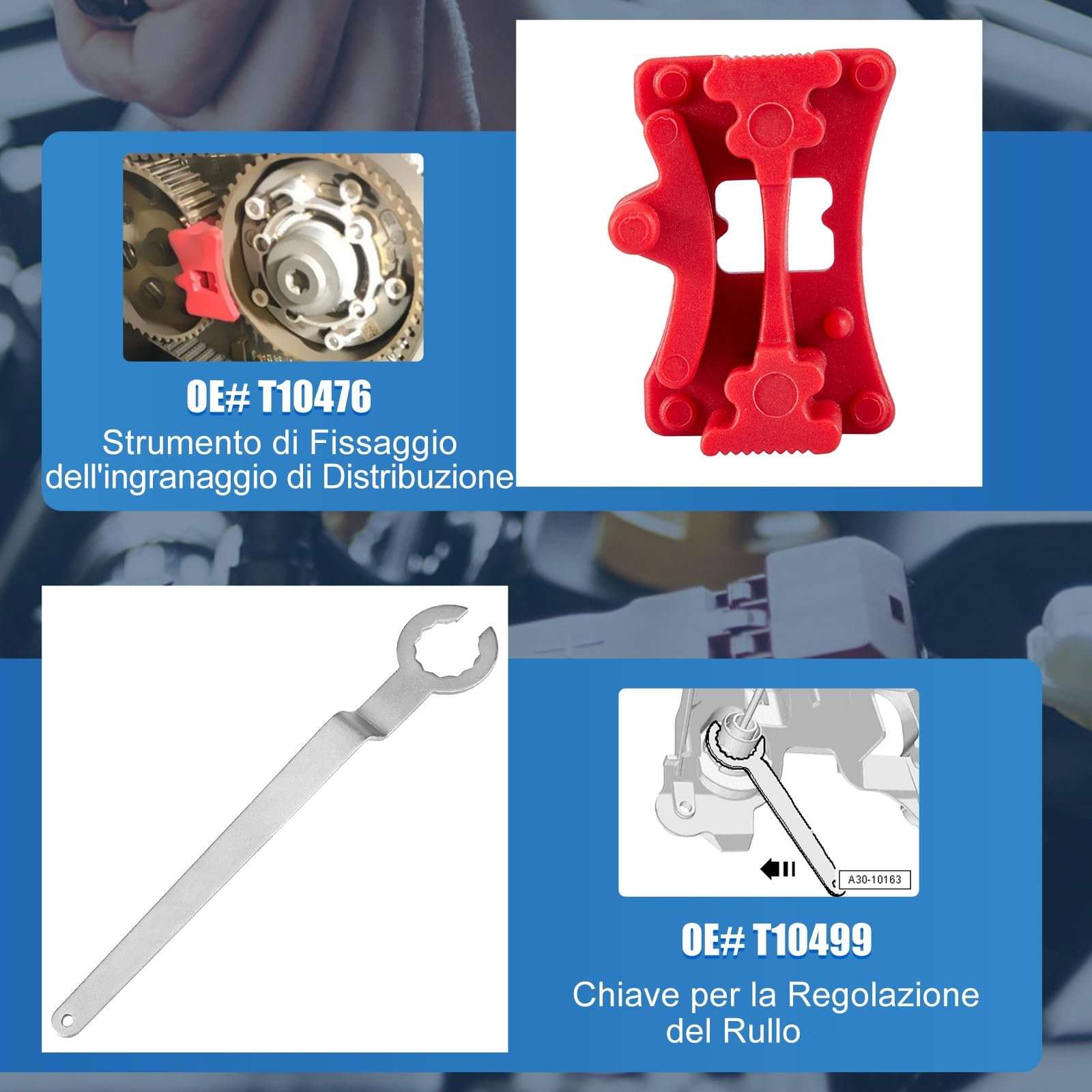 Kit Messa in Fase, Strumento di Fasatura del Motore EA211 1.0 1.2 1.4 1.6 FSI TSI TFSI, 6Pcs Set Attrezzi Distribuzione per A3, Golf, Jetta, Octavia, Lavida, Seat Leon