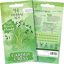 HERBAL AGE Cress Seeds Plants, Grow Your Own Herb Garden Kit, ~1500 Seed Box, Salad Herbs for Planting UK, Veg Plant Gardening Gift for Men, Women, Seeds to Plant Outdoor & Indoor