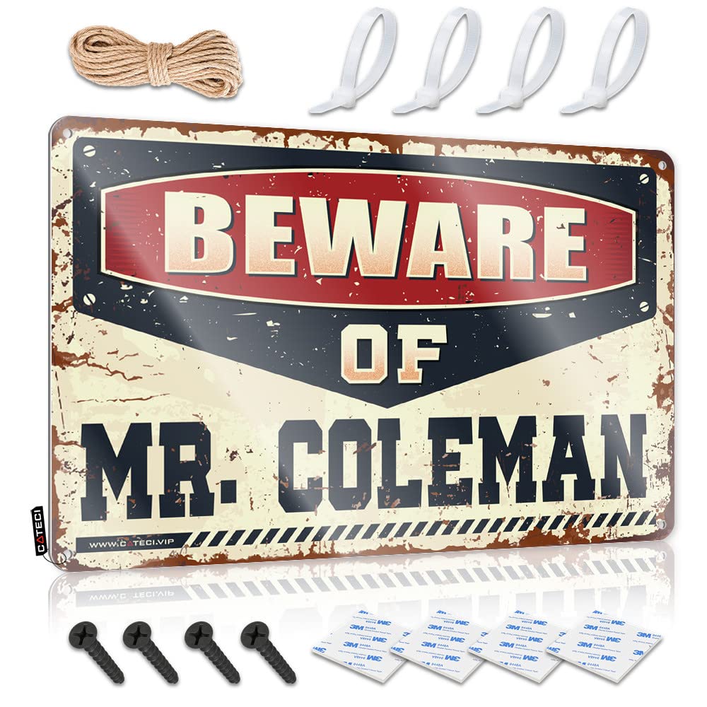 Fzfn Colour Beware Of Mr. Coleman Wall Art Rustic | Americana Fun Decorative Wall Art(20X30cm)