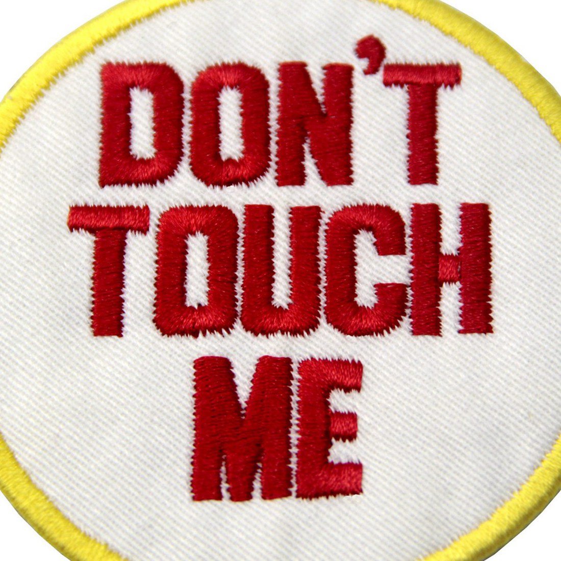 Patch Brodé "Ne Me Touchez Pas" - Thermo-collant Ou à Coudre - 7,4 X 7,4 Cm