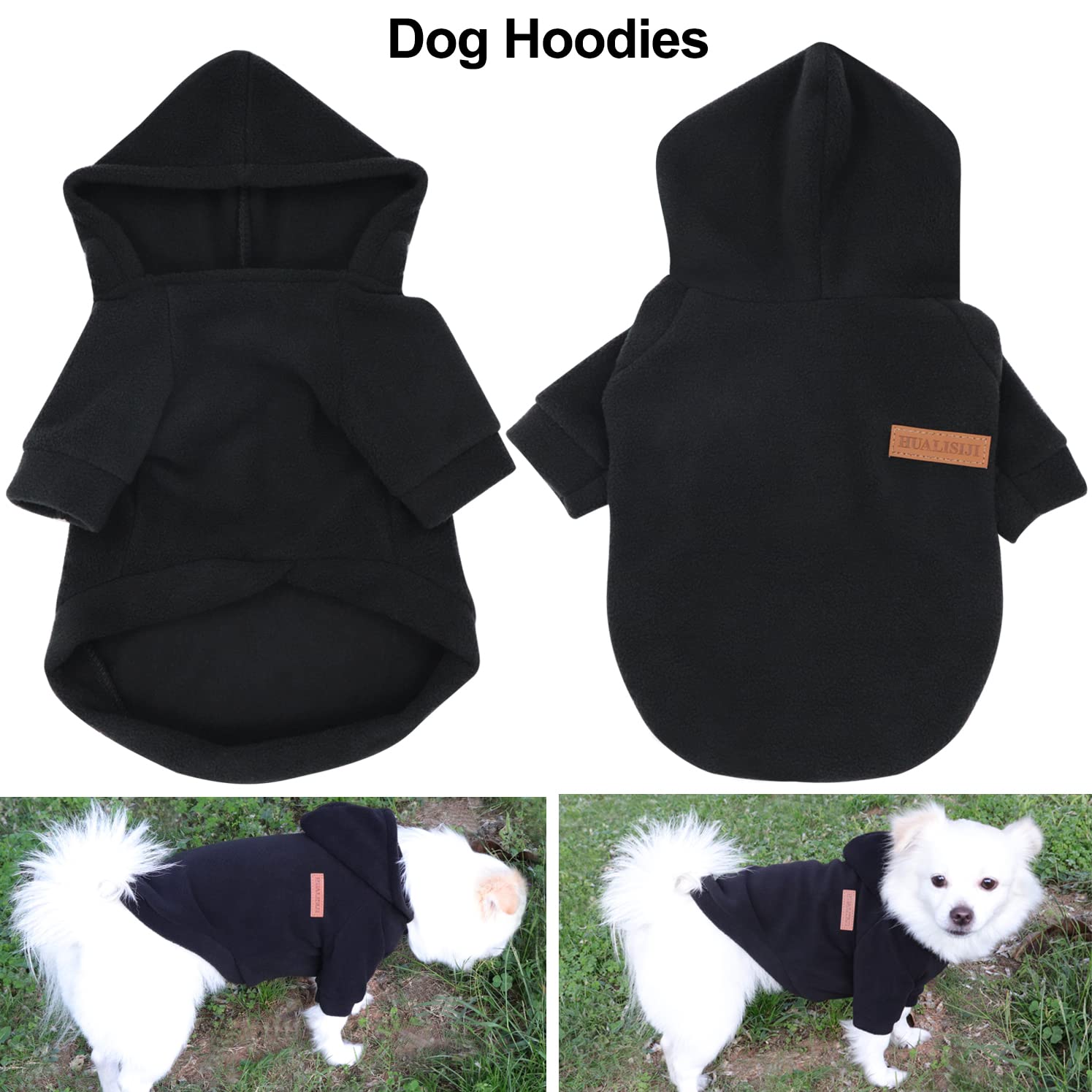 HuaLiSiJi Dog Hoodie Dog Sweatshirt Elasticity Fabric is Quite Comfortable, Soft and Warm for the Animal and Easy to Wear (Black, XL) - Image 2