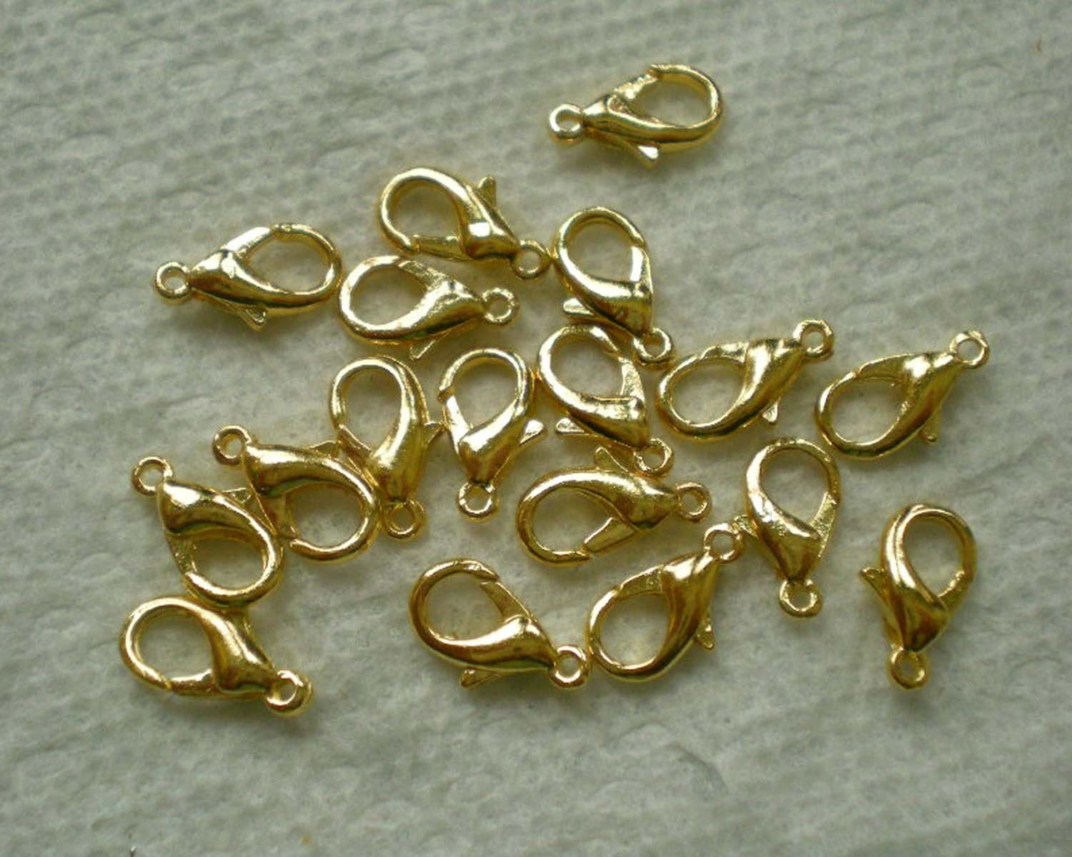 BSI – 50 cierres de langosta Populer 12 mm ~ hallazgos para hacer joyas ~ (chapado en oro)