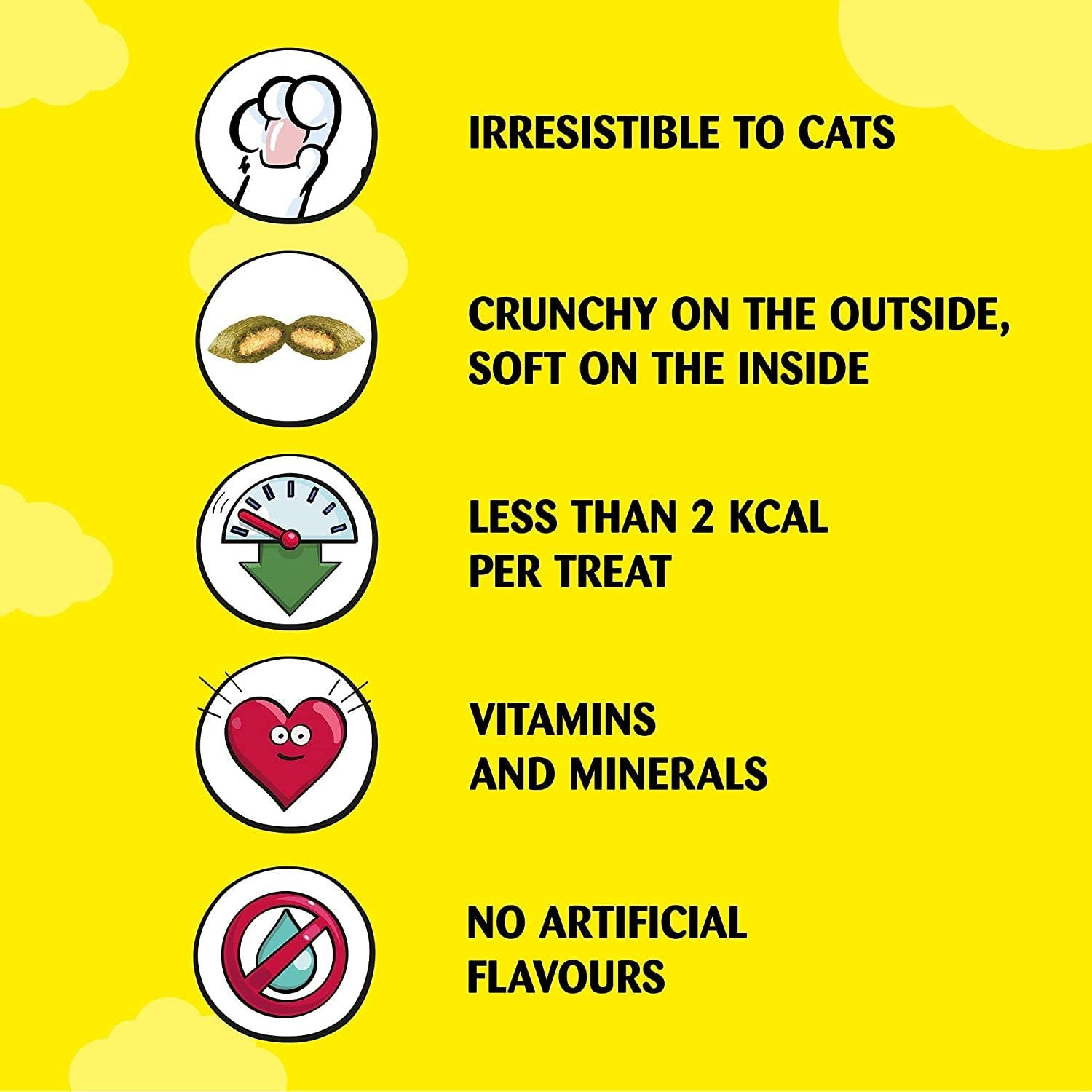 Dreamies Cat Treats, gustosi snack con erba gatta, 8 sacchetti da 60 g