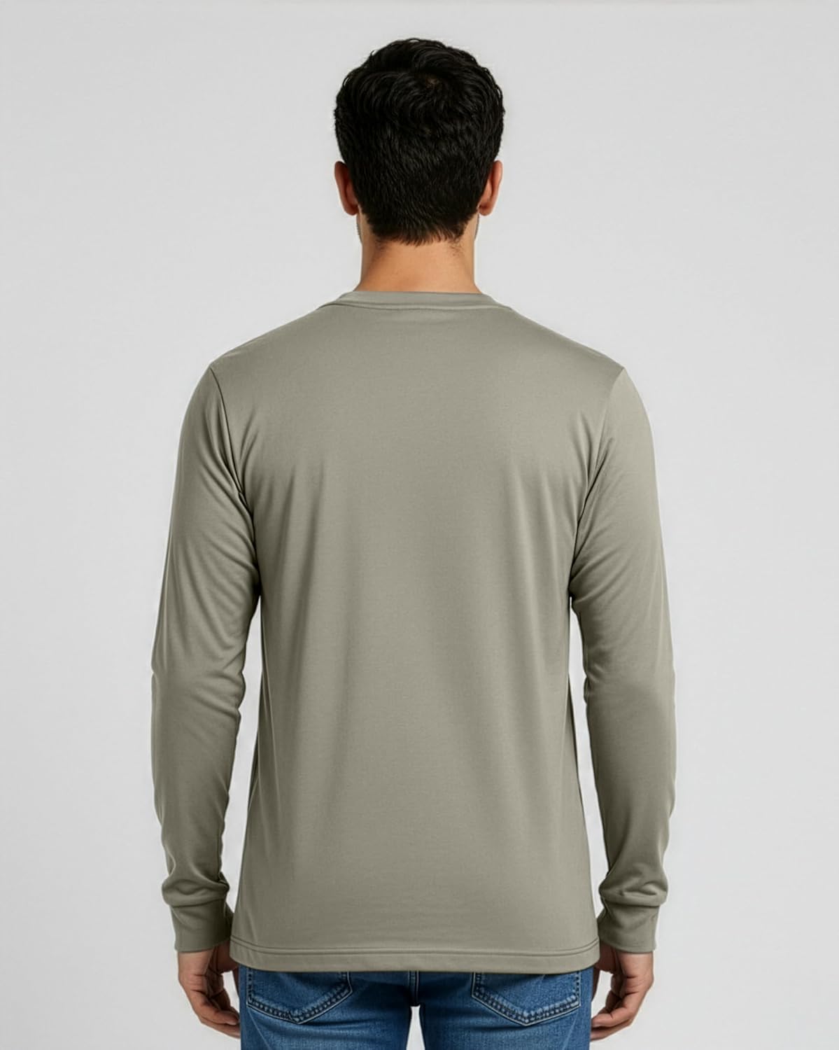 Real Essentials 4 Pack: Men's Cotton Long Sleeve Crew Neck T-Shirt - Soft Work Casual Jersey Tees - Image 6