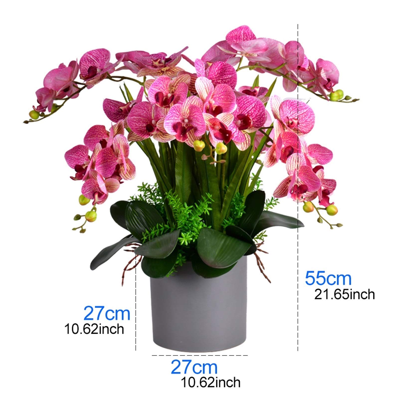 Sztuczny Kwiat W Doniczce, Sztuczne Kwiaty W Wazonie, Storczyk Phalaenopsis, Sztuczne Kwiaty W Wazonie, Ozdoby Stołu W Jadalni, Wystrój Salonu, Biało-Różowa Szt(Różowy)