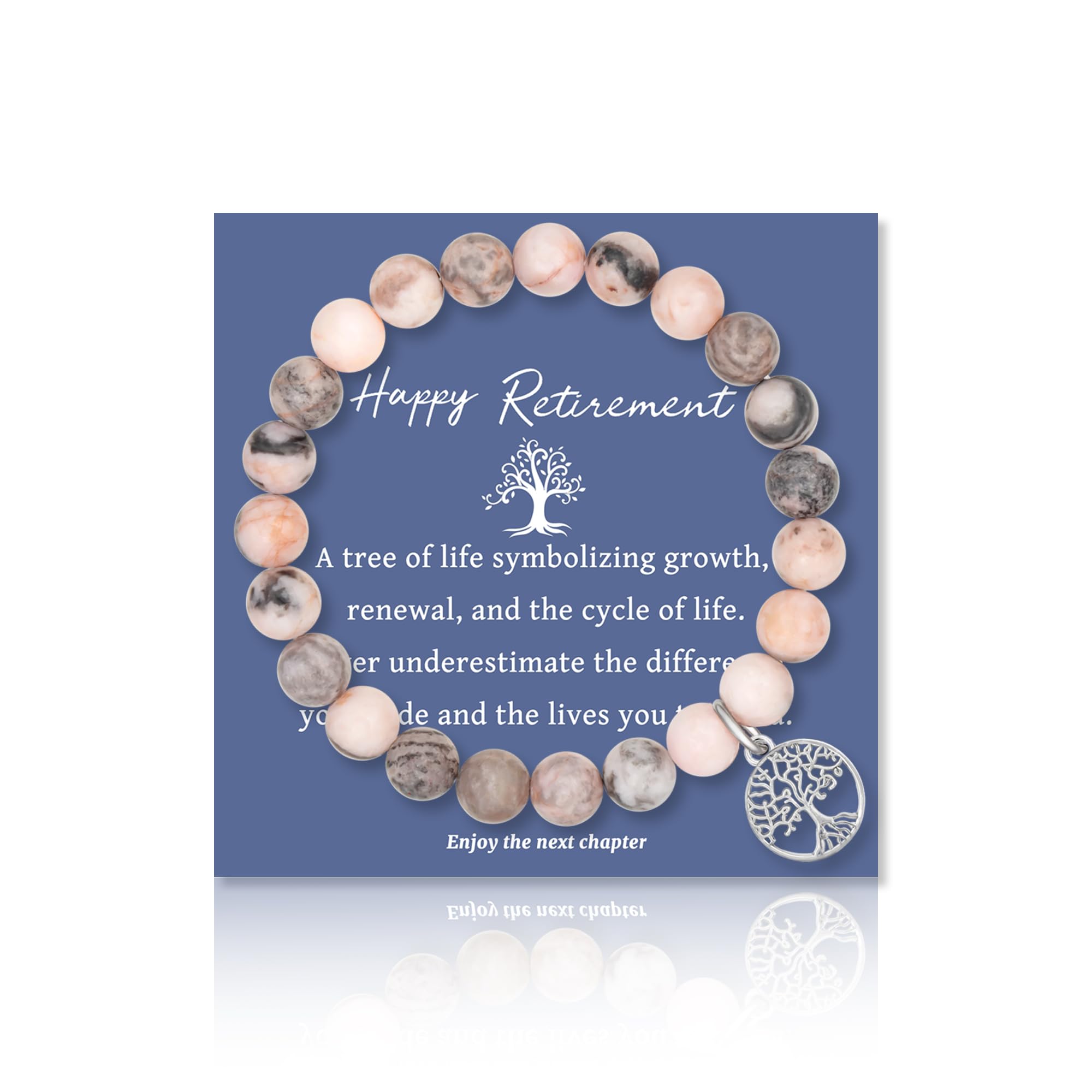 Retirement Bracelet with Tree of Life - Happy Retirement Gifts for Women, Mom, Aunt, Grandma, Teacher, Coworker