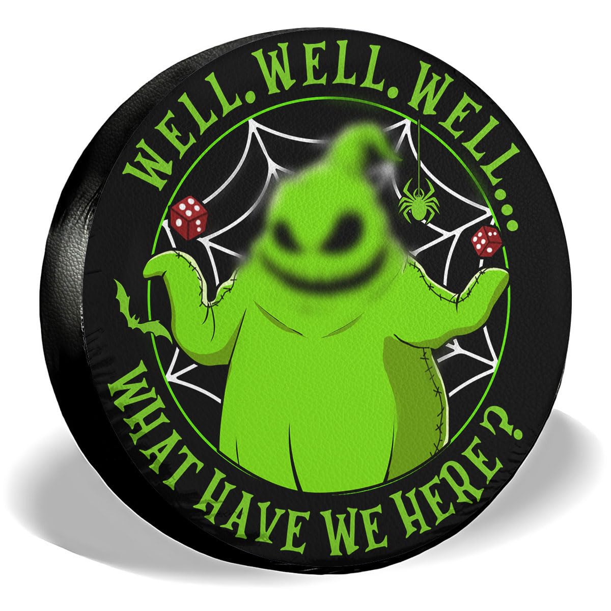 GENANY Green Horror Sack Halloween PVC Leather Spare Tire Cover Size 14