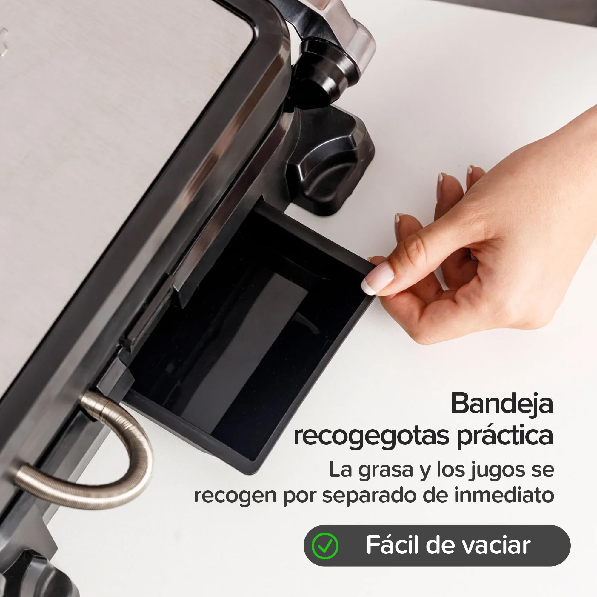 Olvy Parrilla de Contacto con Pantalla Táctil - Sin PFAS - 7 Programas Automáticos - Apertura 180° 1800W - Placas Antiadherentes - Termostato & Temporizador - Sandwichera & Grill para Paninis de Ace