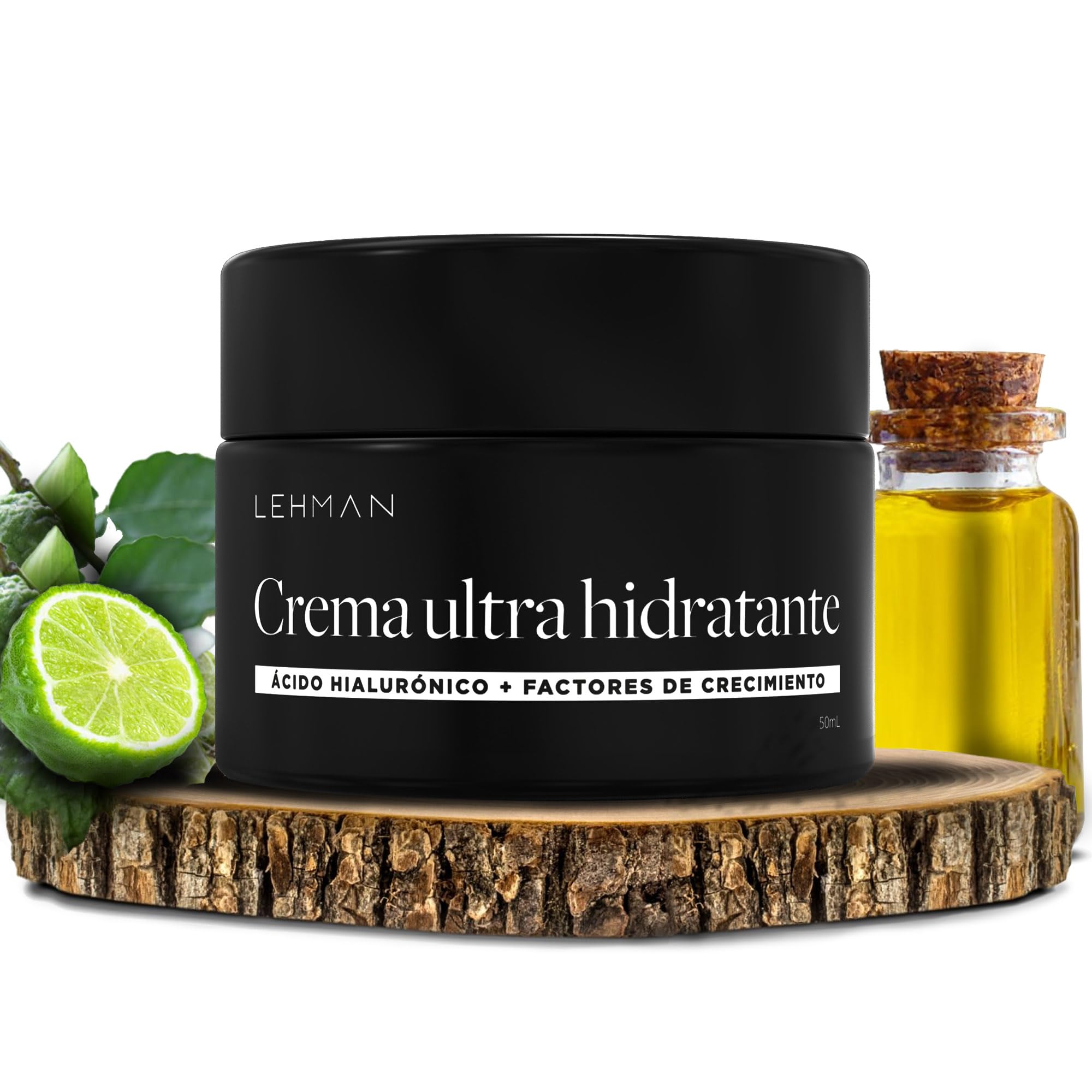 Lehman•Crema Hidratante Facial para Hombre+ Ácido Hialurónico+factores de crecimiento+colágeno•Crema antiarrugas hombre•Crema de hombre facial antiarrugas•Natural•Crema de cara hidratante masculina