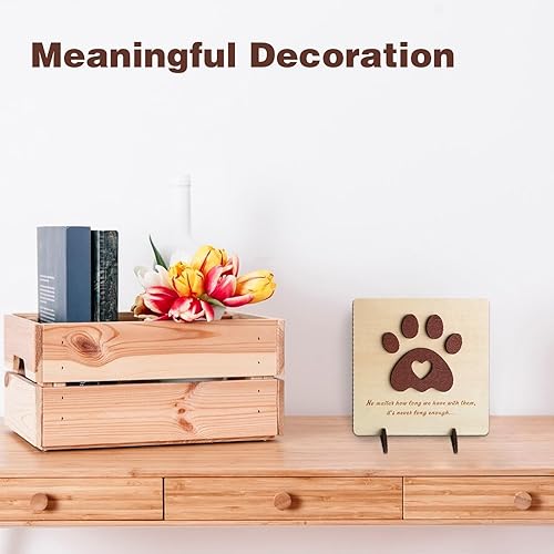 Miniatura 5 de Fun-Plus Tarjetas de condolencias de mascotas de madera para perros, tarjeta de condolencia de gatos por pérdida de mascotas, regalos conmemorativos