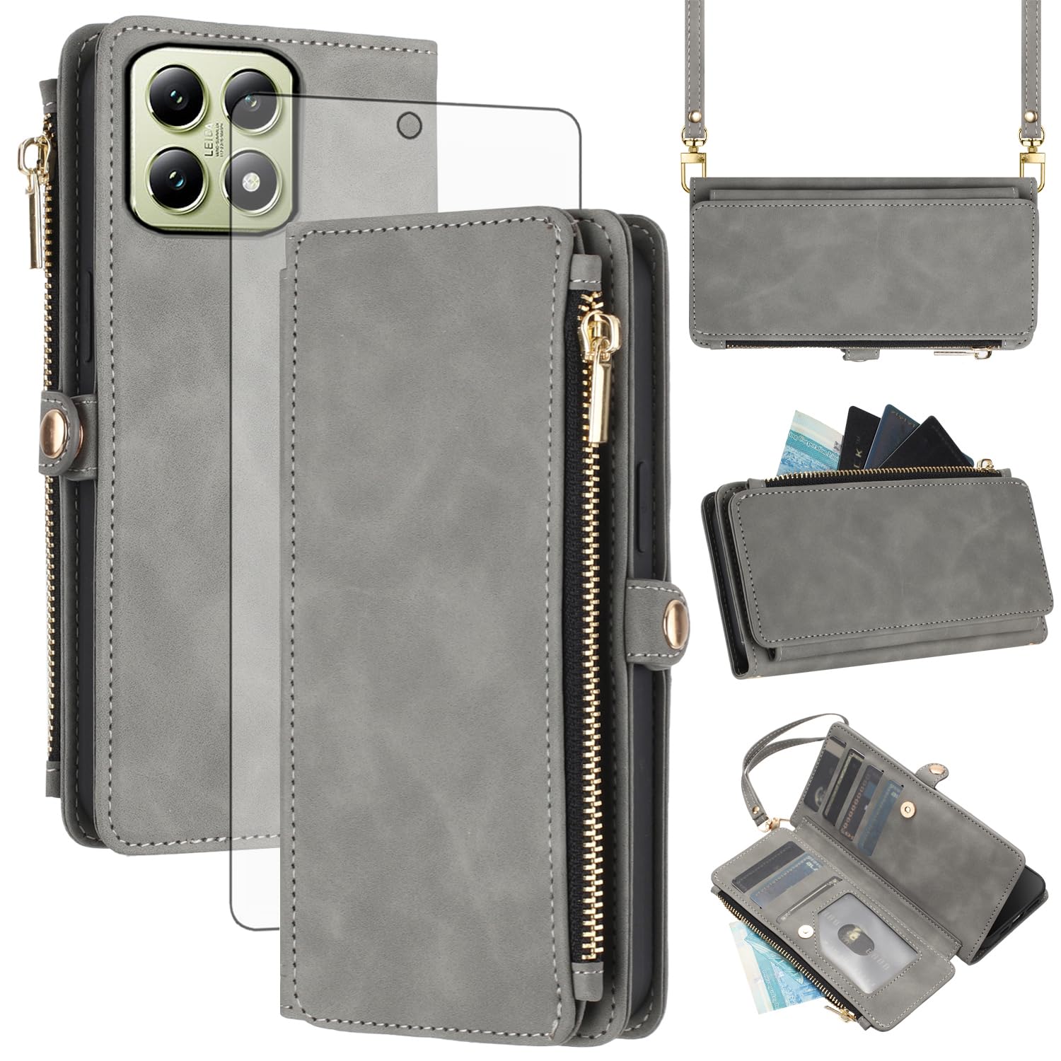 Asuwish Funda Para Xiaomi 14T Pro, Funda Con Protector De