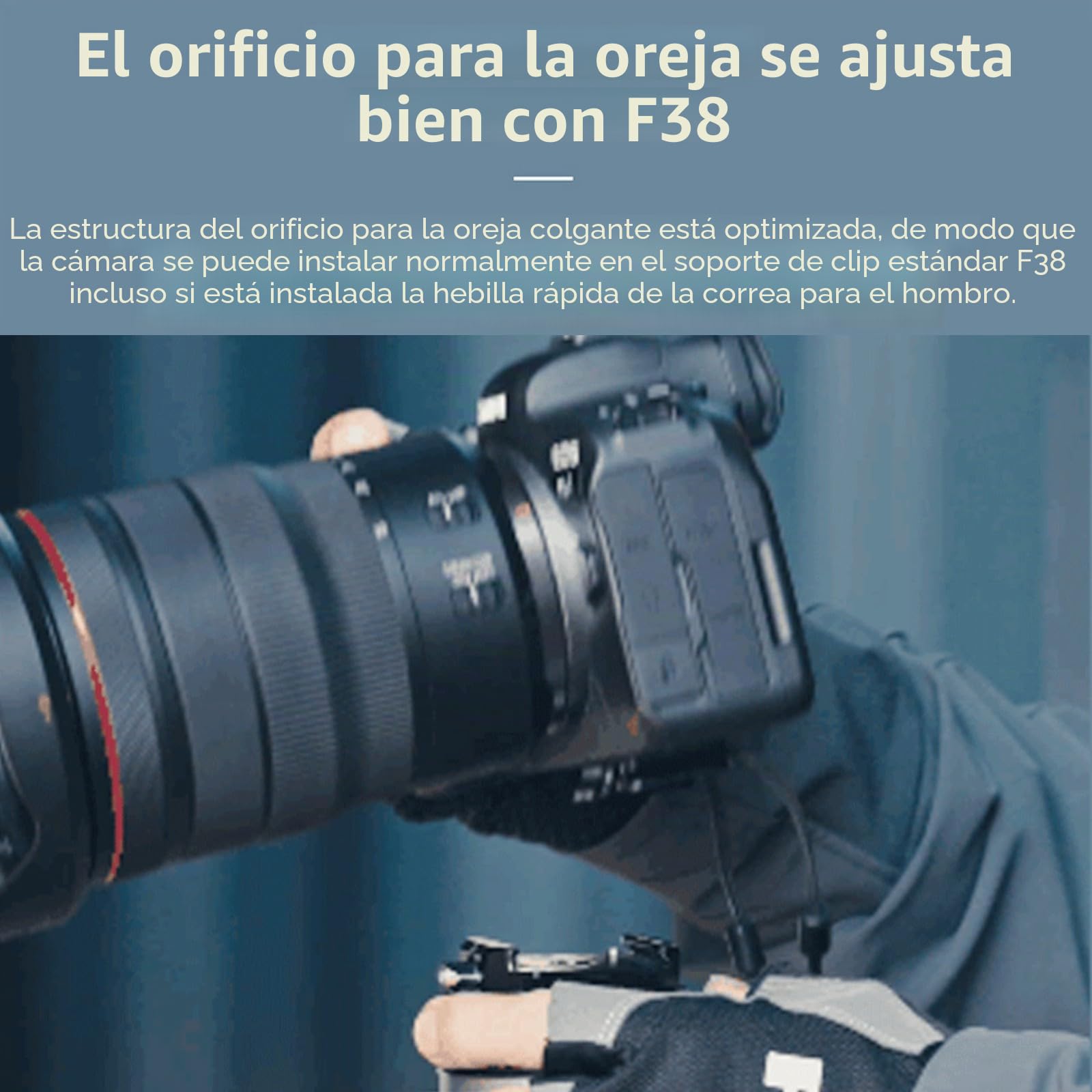 Clip para cámara FALCAM F38 con Kit de Placa V2, Clip de liberación rápida para cámara a Correa de Hombro de Mochila - 3142