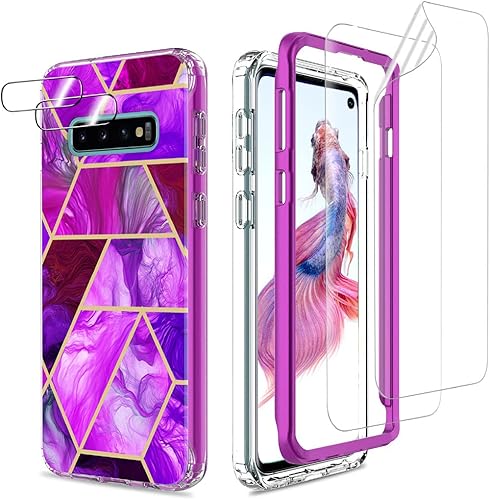 Miniatura 1 de Jeylly Funda para Galaxy S9, funda para Samsung S9, 2 protectores de pantalla resistente a prueba de golpes antideslizante de cuerpo completo