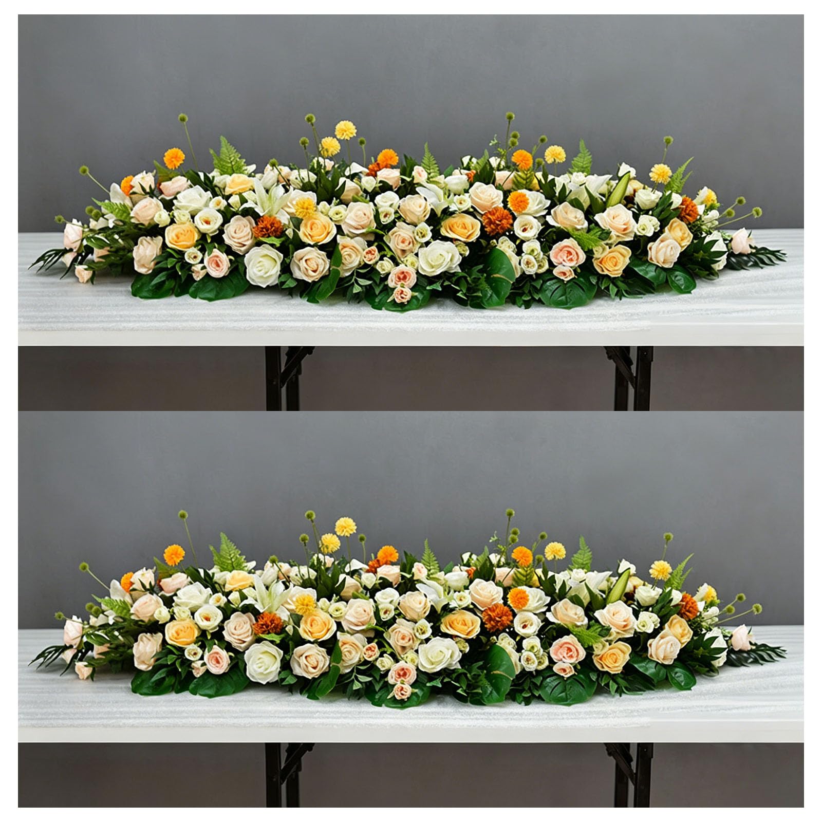 Business Venue Floral, Corporate Table Decor, Office Meeting Arrangement, Faux Floral Decoration For Events And Offices, Business Venue Setup, Corporate Meetings, Hotel(Size:200*40*25cm,Color:F-2 PCS)