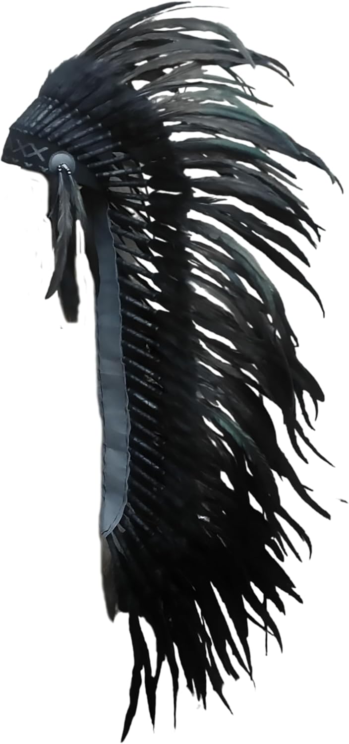 The World of Feathers Extra Long Feather Headdress - Indian Headdress Inspired - Headdresses