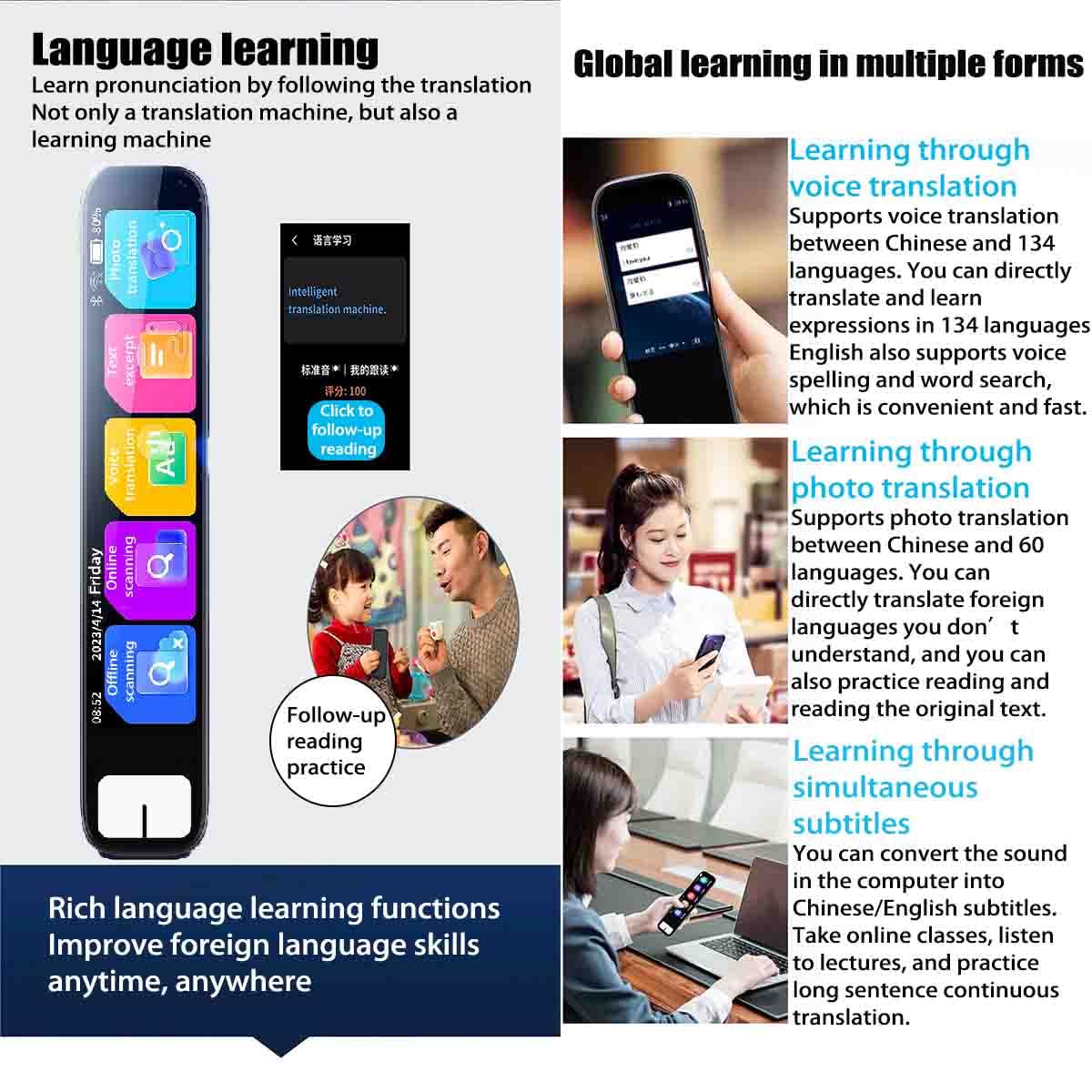 Scan Sense Pen, ScanSense AI Smart Pen, directe AI-antwoorden for