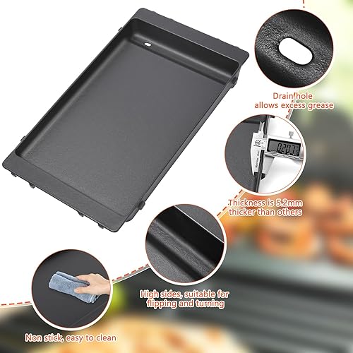 Miniatura 5 de QuliMetal Parrilla de hierro fundido para Weber Genesis II 400 y Genesis II LX 400 Series parrillas de gas, placa superior plana para Weber Genesis