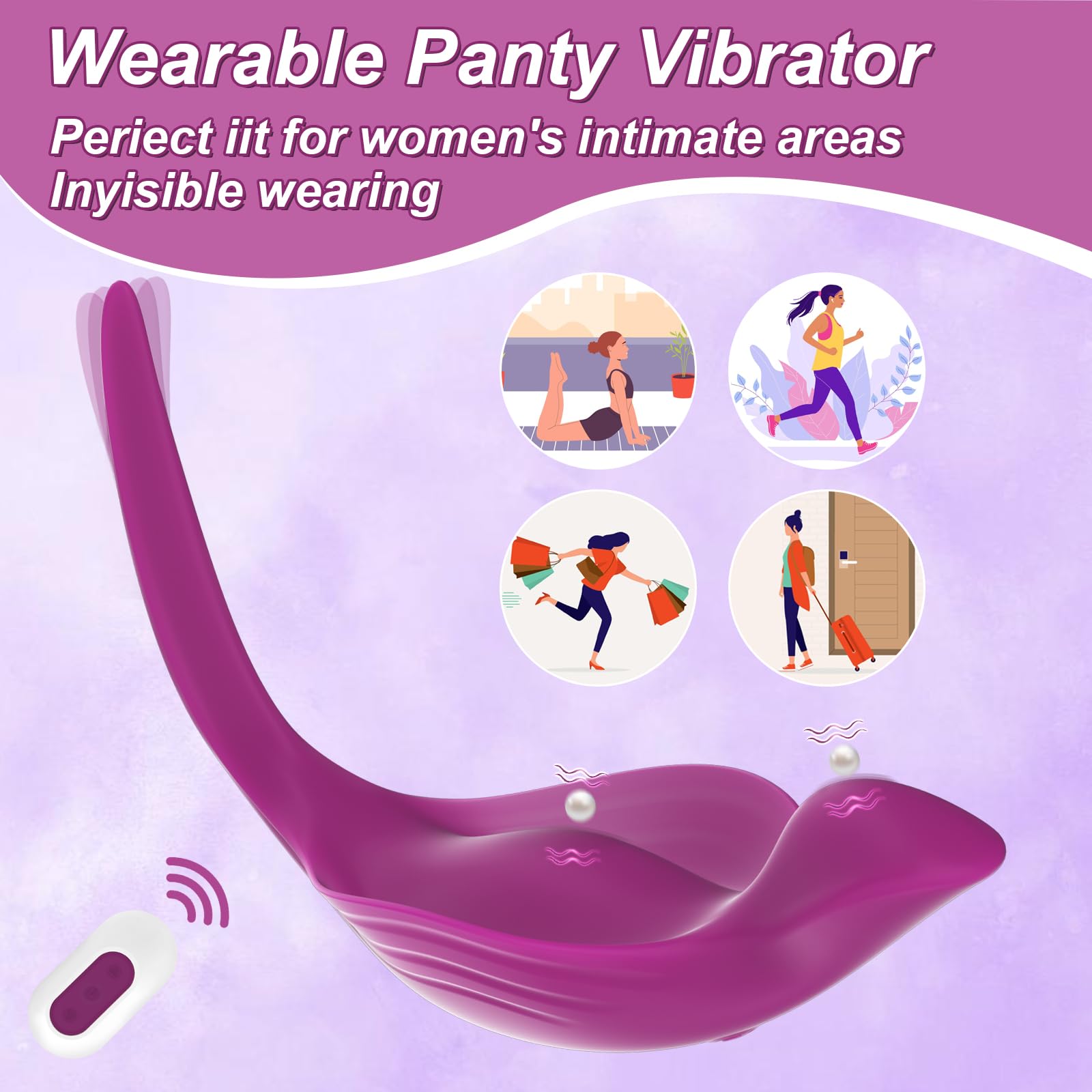 Las mujeres pueden usar un vibrador clítoris, un masajeador de ropa interior de mariposa silenciosa y un juguete sexual con control remoto (TE-luolan)