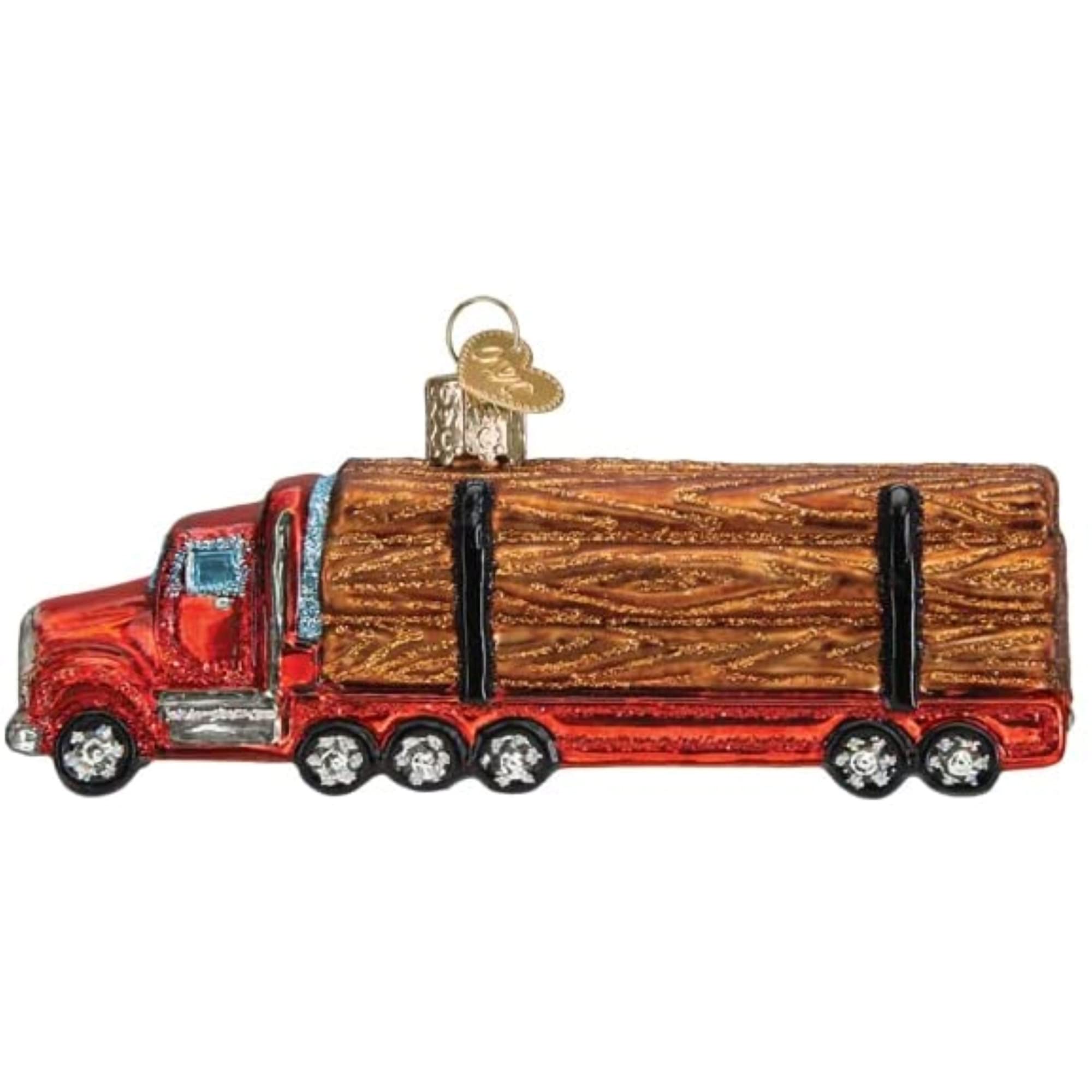 Old World Christmas Logging Truck Glass Blown Ornament for Christmas Tree