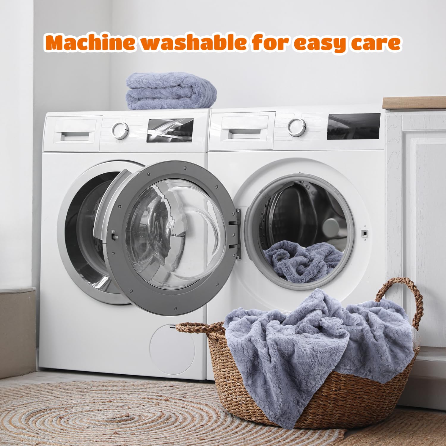 Nobleza Coperta Impermeabile per Cani, Morbida Coperta in Pile per Cani di Taglia Media e Grande, Gatti, XL 152 x 127 cm, Coprisedile Reversibile, Lavabile in Lavatrice, Azzurro