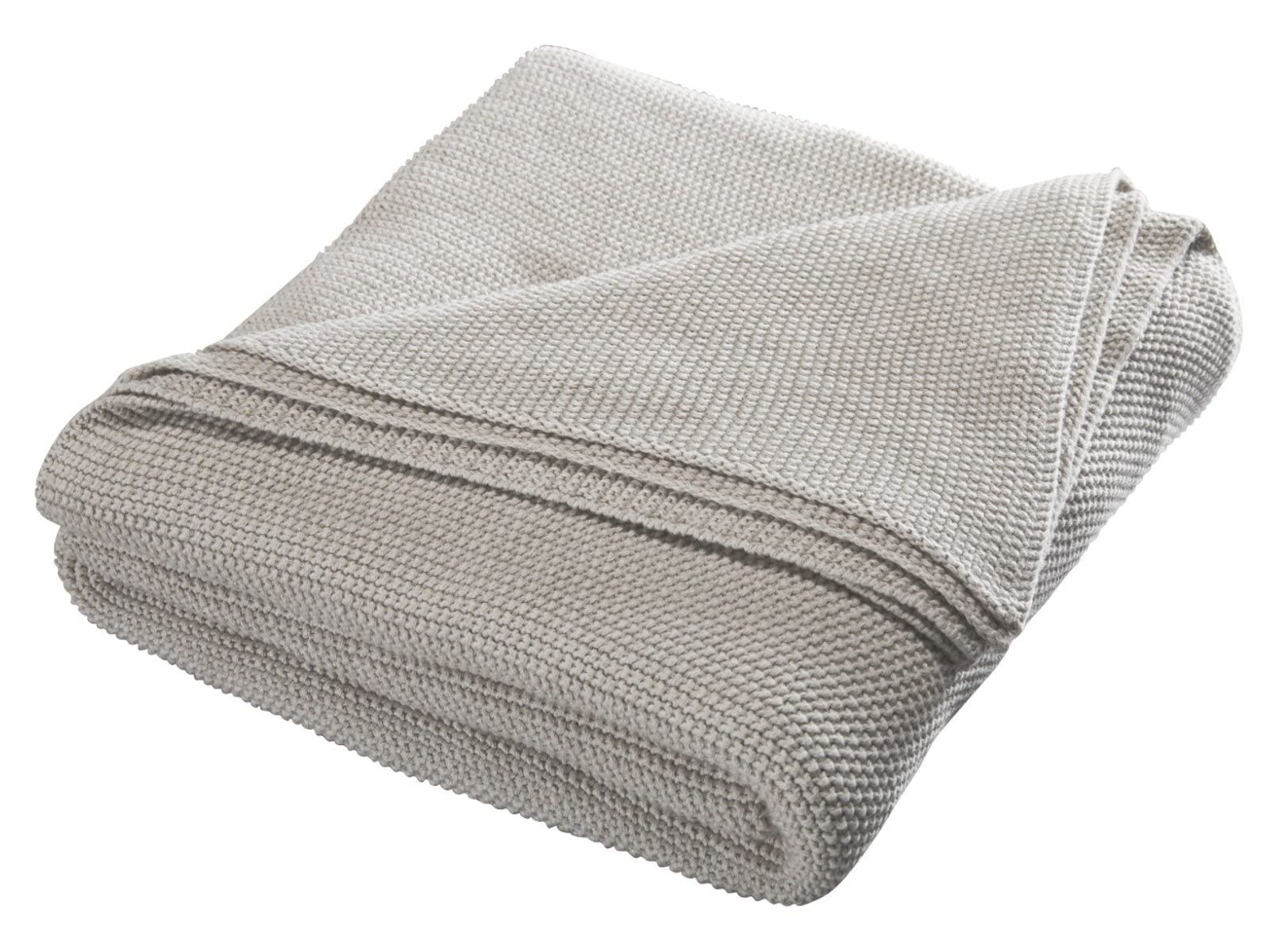 Bio Kuscheldecke für Erwachsene 100% Bio-Baumwolle (kbA) GOTS zertifiziert, Sand Melange, 150 x 200 cm