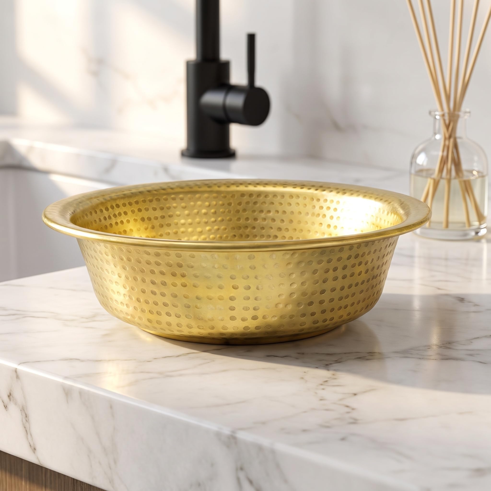 COYEUX Vaschetta Portatile in Rame Puro, Vaschette per Pedicure Martellate A Mano, Recipiente per Il Lavaggio dei Piedi, per Spa Domestica, Matrimoni, Decorazione, Uso Multiplo 11"