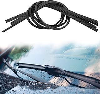4 Pieces Car Wiper Blade Replacement Strip,26In Silicone Frameless Windshield Wiper Strip, DIY Adjustable Car Windscreen Wiper Rubber Strips, Auto Universal Accessories for Most Vehicles(Black)