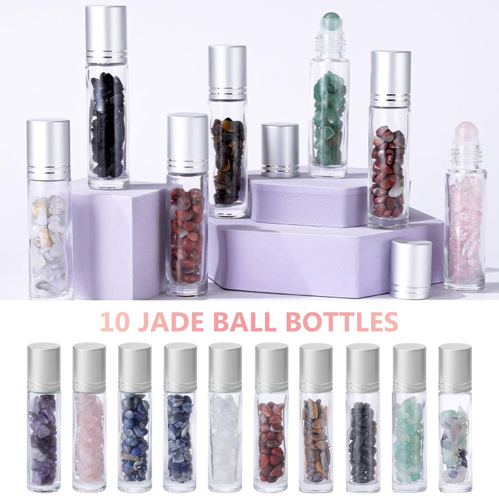 Roll on Vuoto per Oli Essenziali, 10 Pieces Roll on Vuoto, 10 Ml Bottiglie Di Olio Essenziale, Bottiglie Flaconcini Vuoti per Oli Essenziali, Roll on Bottiglie Di Profumo Vetro per Oli Essenziali