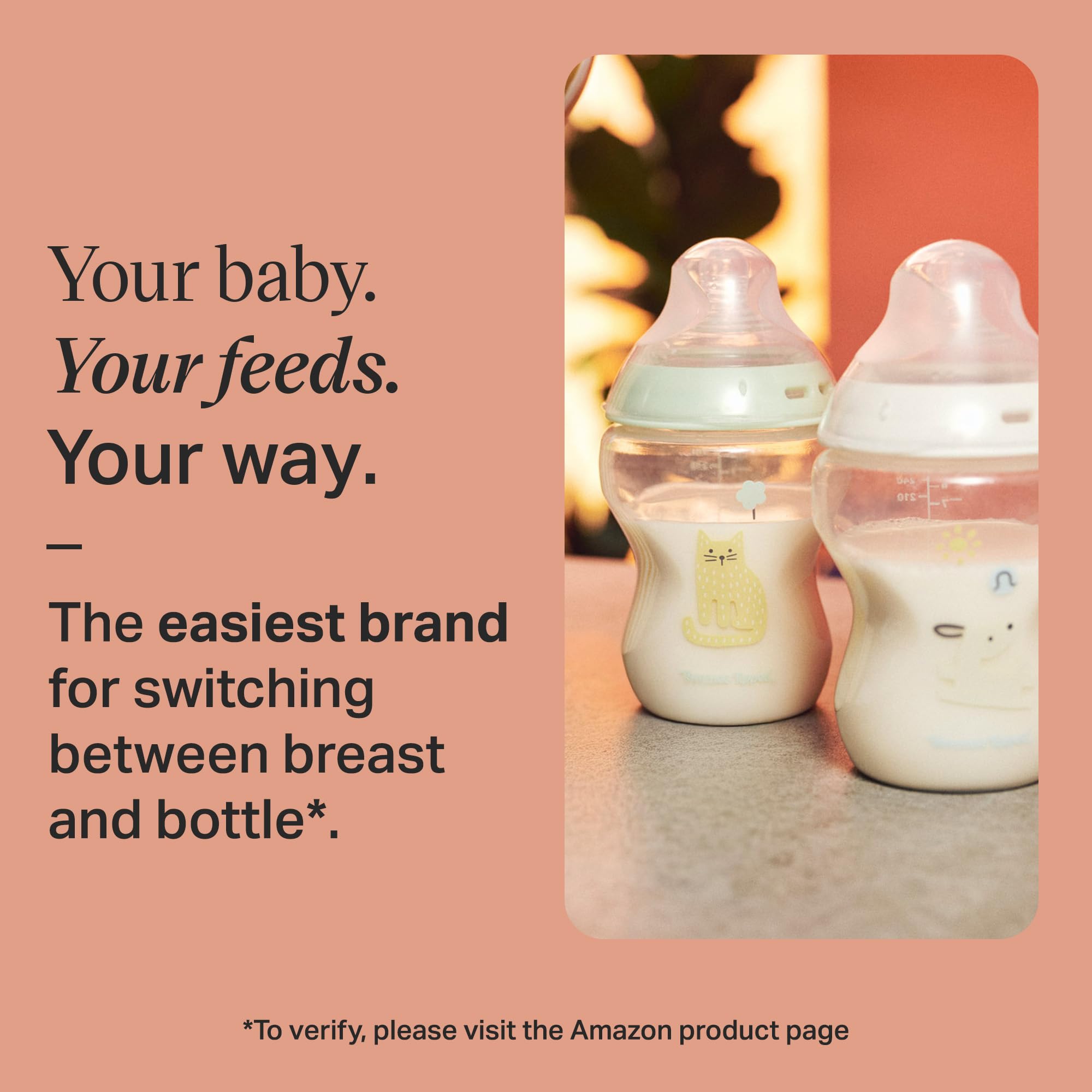 Tommee Tippee Natural Start Baby Bottles for 0m+, Pack of 2, 260ml Baby Bottles - Image 3