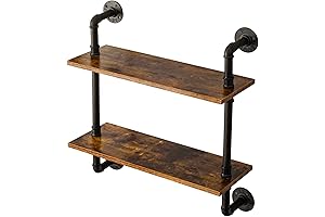 IBUYKE Rustic Pipe Floating Shelves-26in