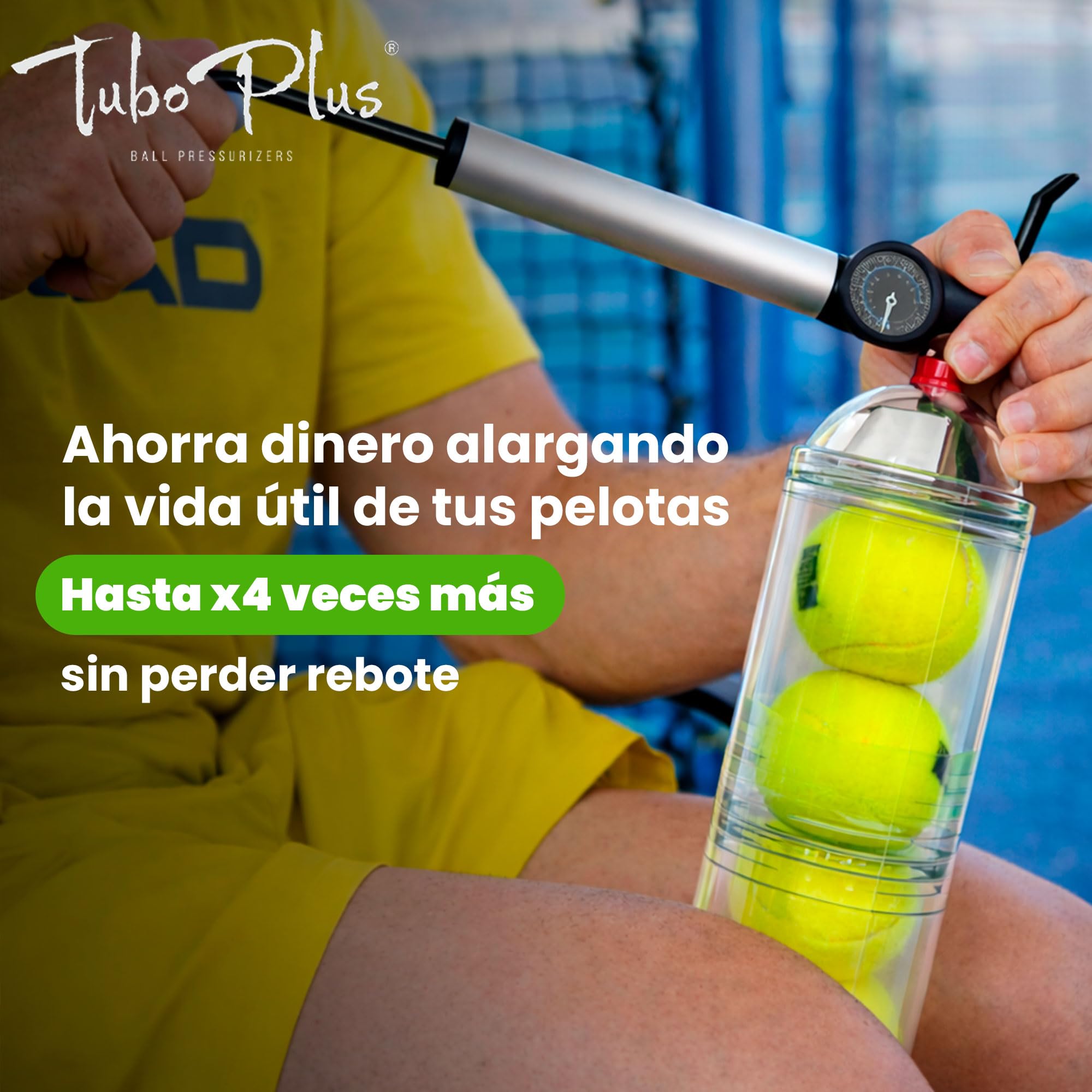 TUBOPLUS - Barca pressurizzatrice per palline da paddle e tennis | TUBOX4 Crystal | Compressore per palline | Accessori indispensabili
