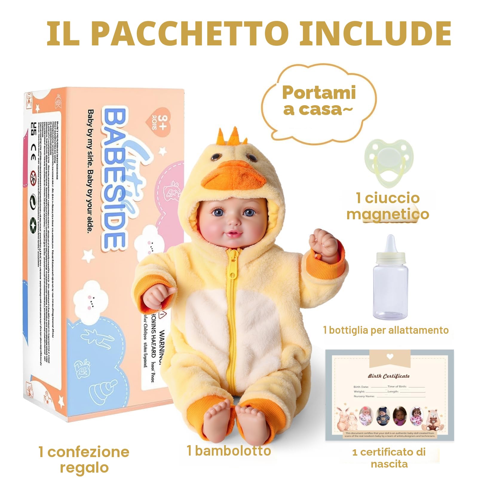 BABESIDE Bambole Bambina 43cm Arti in Vinile Realistici Corpo Morbido