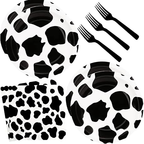60 Piece Bovine-Themed Party Supplies