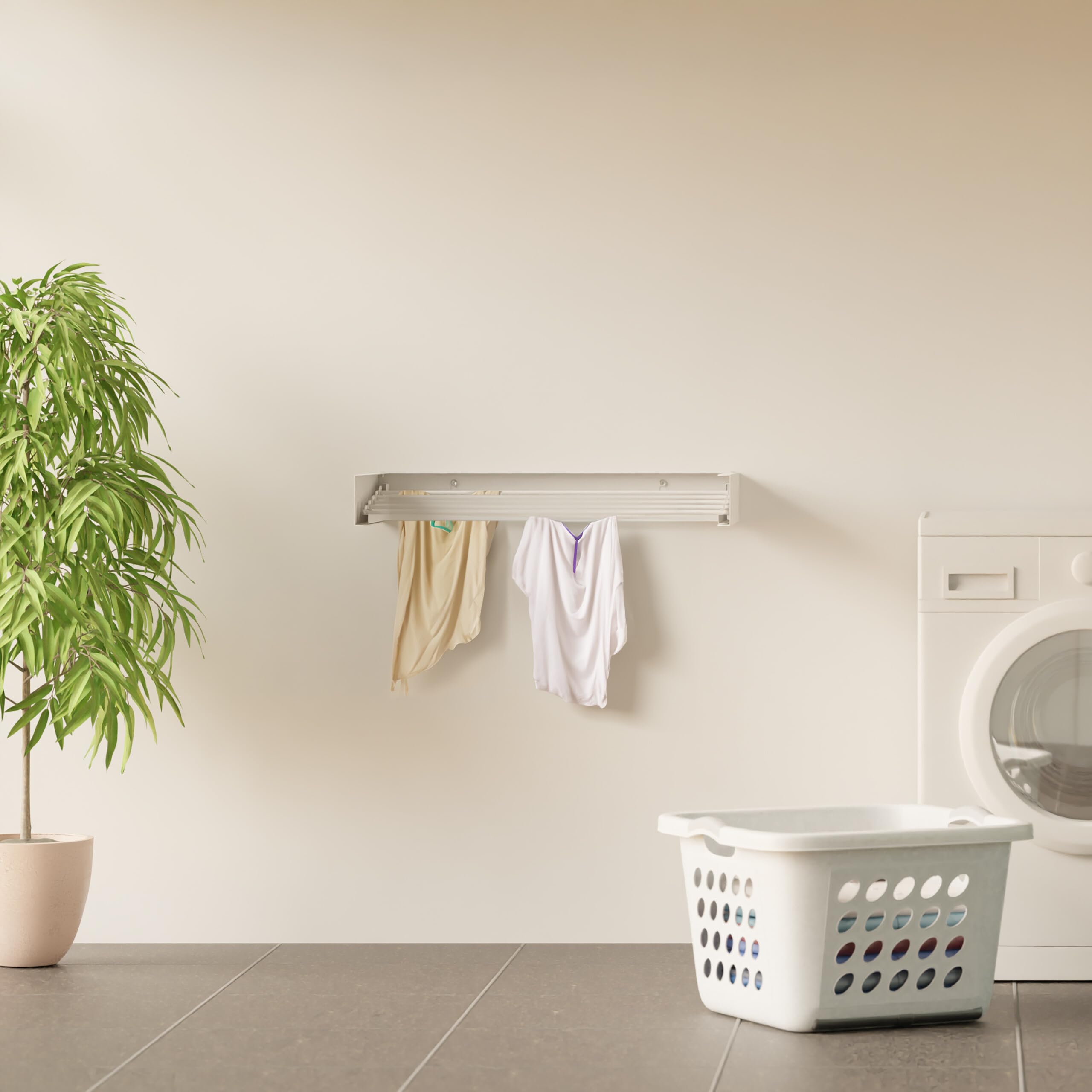 Stendibiancheria Pieghevole A Scomparsa Per Vestiti Per La Casa, Facile Da Riporre, A Parete, 5 Aste, Stendibiancheria Pieghevole A Scomparsa, Portasciugamani, Acciaio Inossidabile 304, Capacità - Foto 1