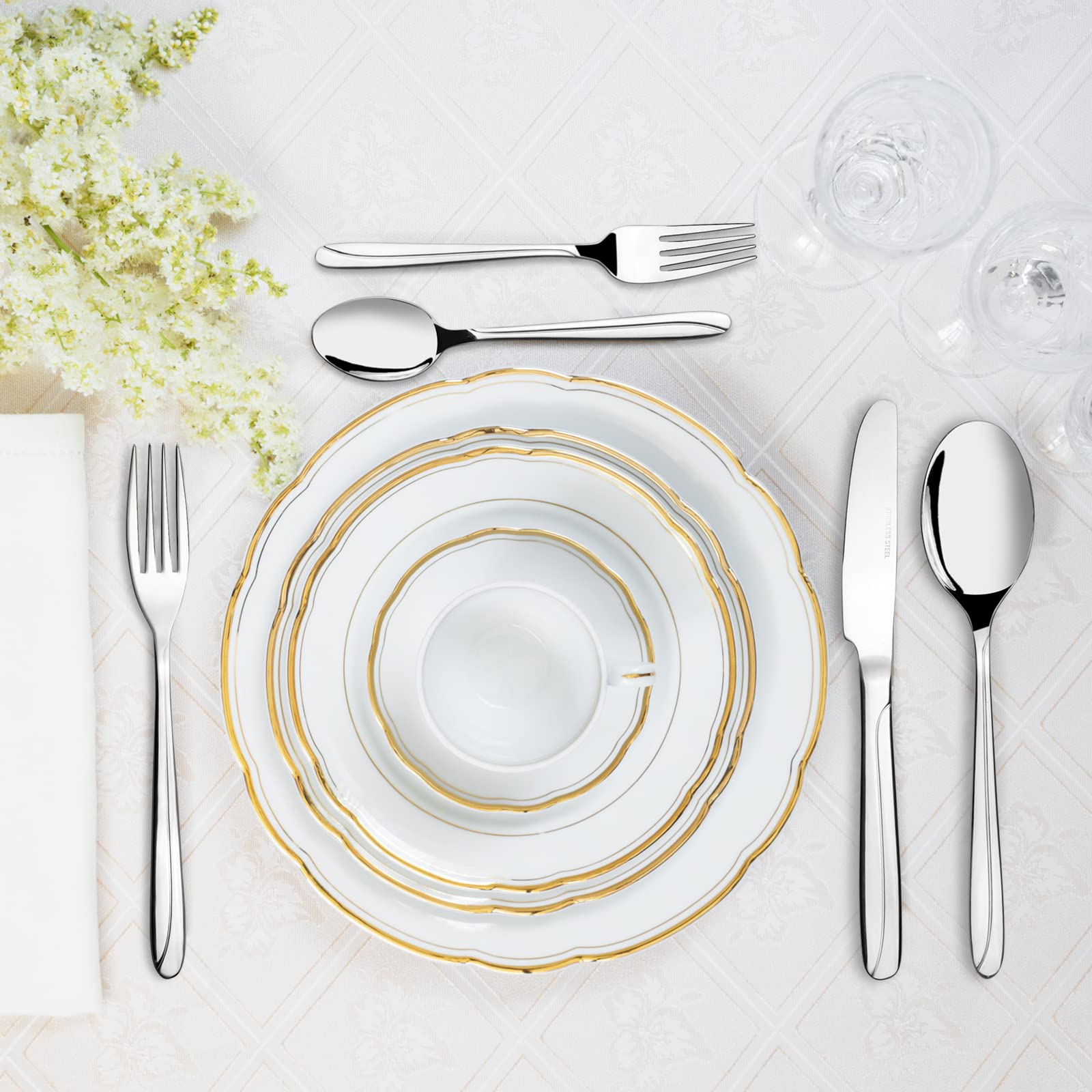 Anbers 60-Piece Stainless Steel Flatware Sets, Service for 12 — Amazon image 5