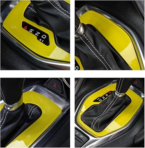 Miniatura 7 de RT-TCZ Cubierta amarilla para panel de cambio de marchas Chevy Camaro 2017-2023, accesorios interiores amarillos